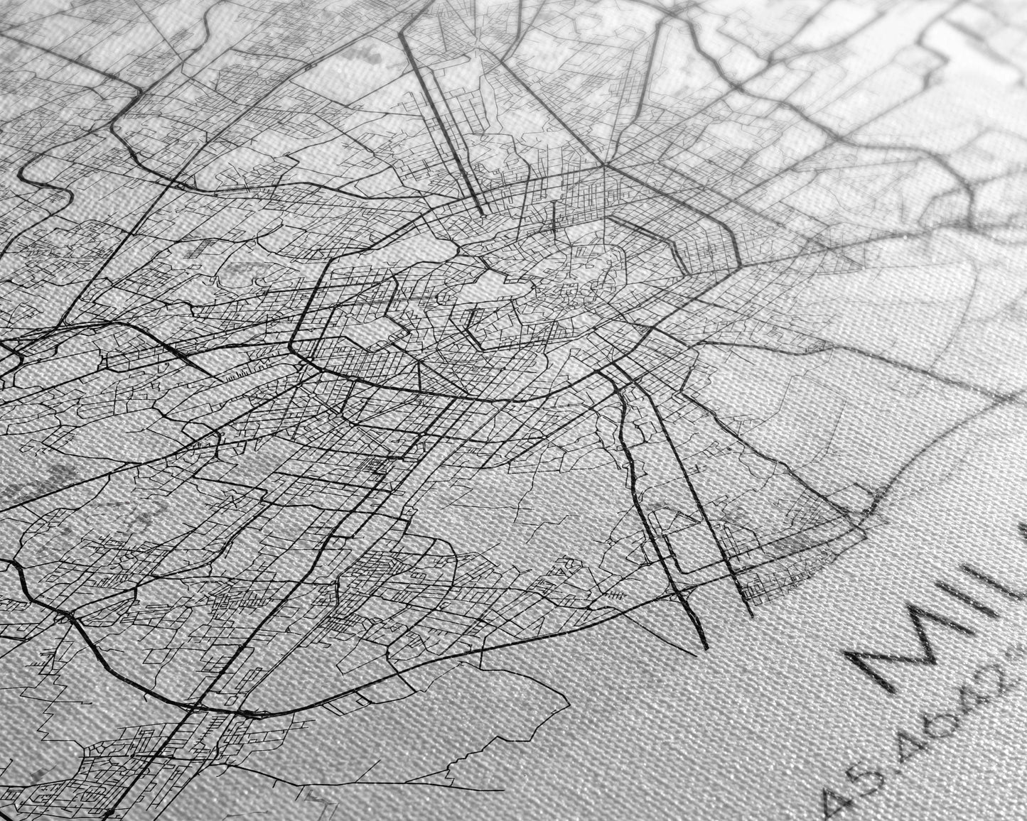 Milan Street Map, Italy Map, City Map Art, Modern Art, Wall Art, Canvas Print, Travel Print, Living Room Wall Art, Gift For Traveler