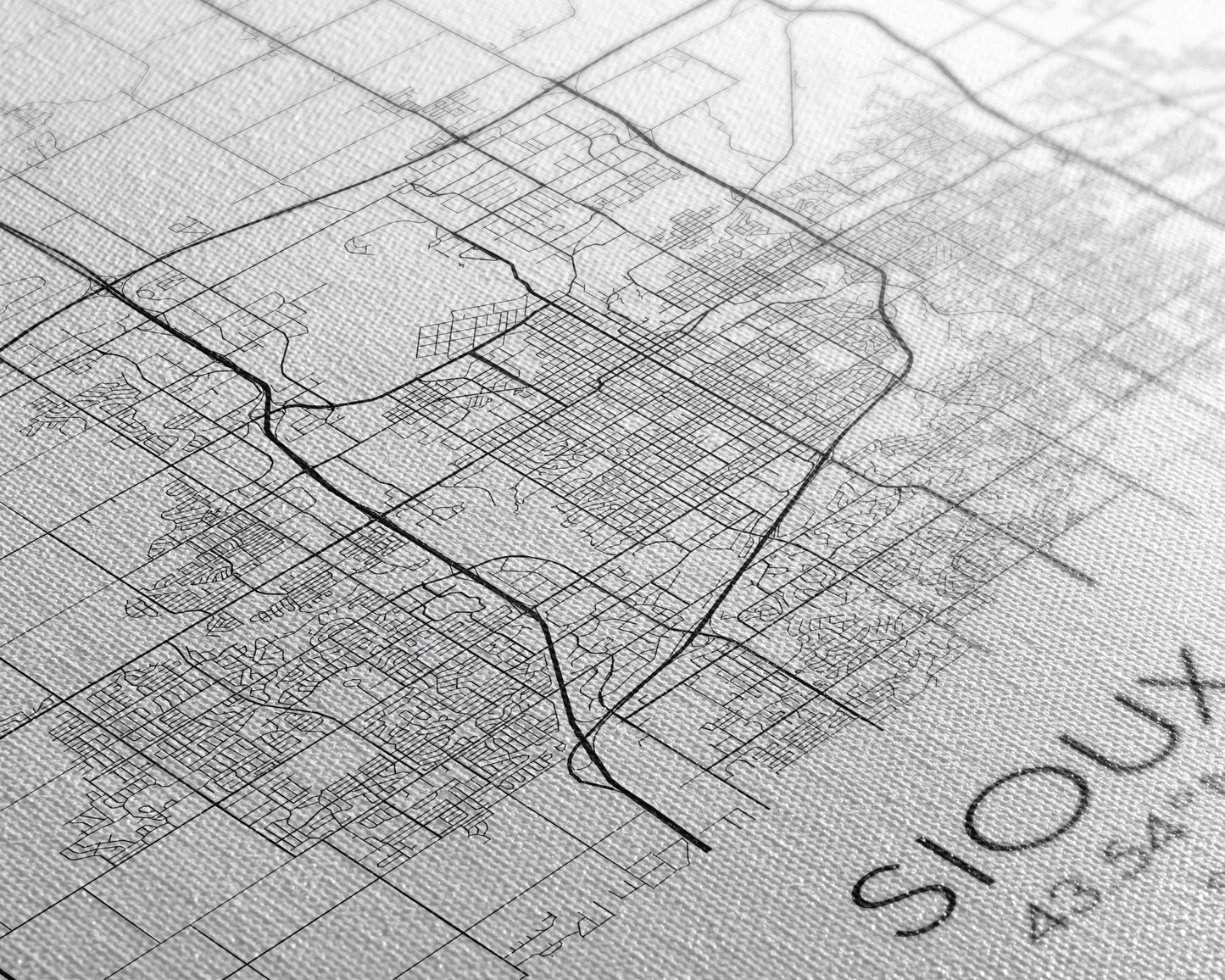 Sioux Falls Street Map, South Dakota Map, City Map Print, Minimalist Art, Wall Art, Canvas Print, Dorm Room Décor, Gifts For Her