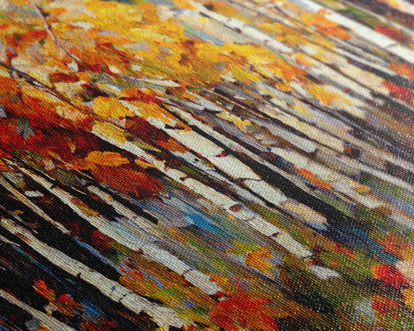 Large Birch Trees Canvas Print Boho Wall Decor Autumn Birch Forest Landscape Art Silver Birch Trees Wall Decor Abstract Wall Art Fall