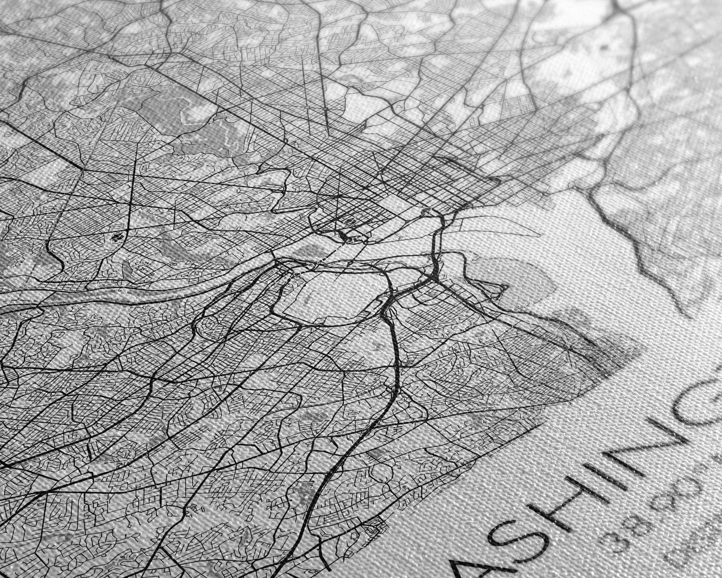 Washington DC Street Map, District Of Columbia Map, City Map Print, Minimalist Art, Wall Art, Canvas Print, Best Friend Gifts, Travel Art