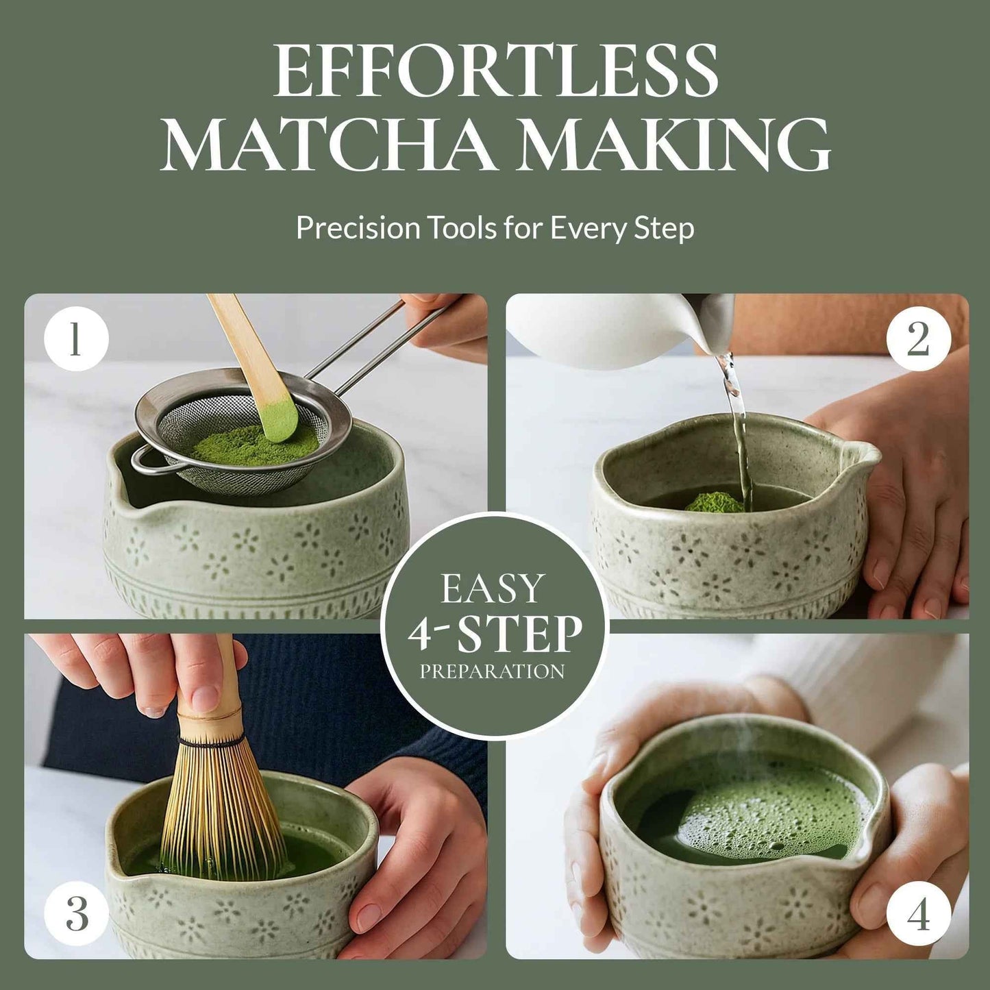 Matcha Whisk Set — Bamboo Chasen + Ceramic Chawan Gift Set