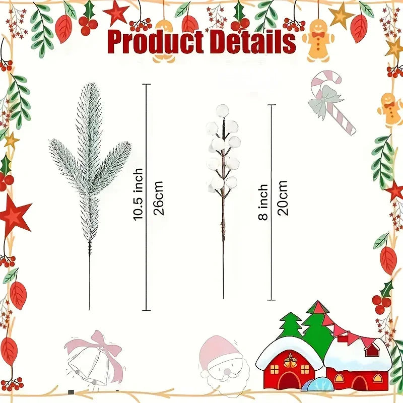 Artificial Berries and Cedar Branches in White Frost Color