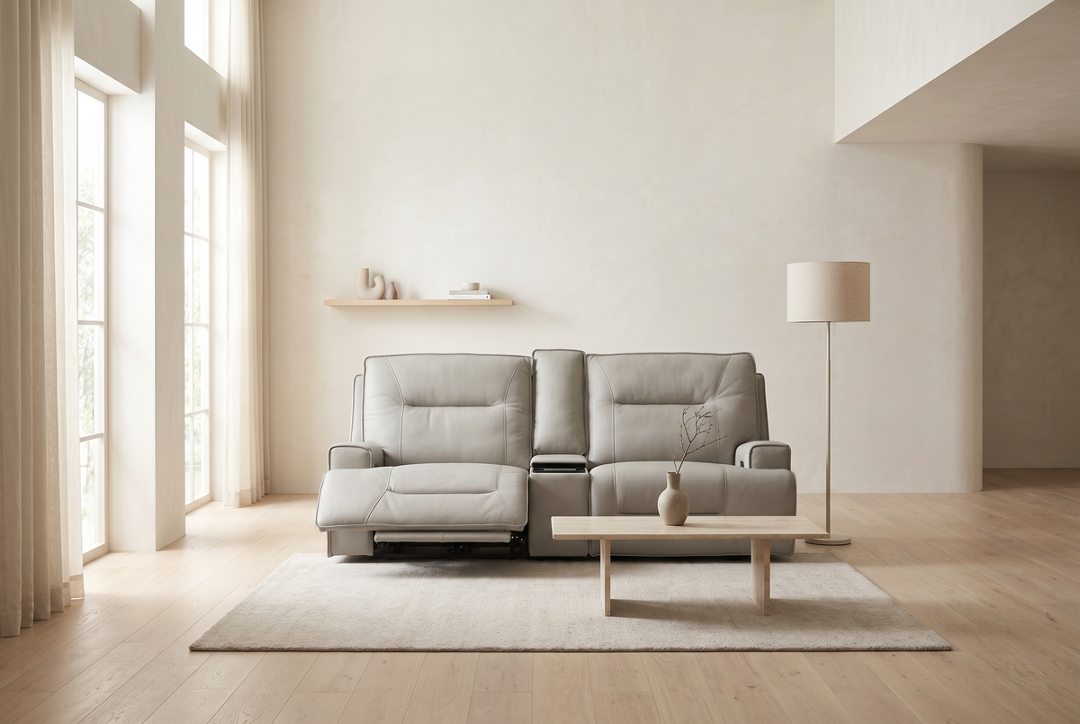 Atlas Fog Zero Gravity Power Reclining Sofa w/ Fridge