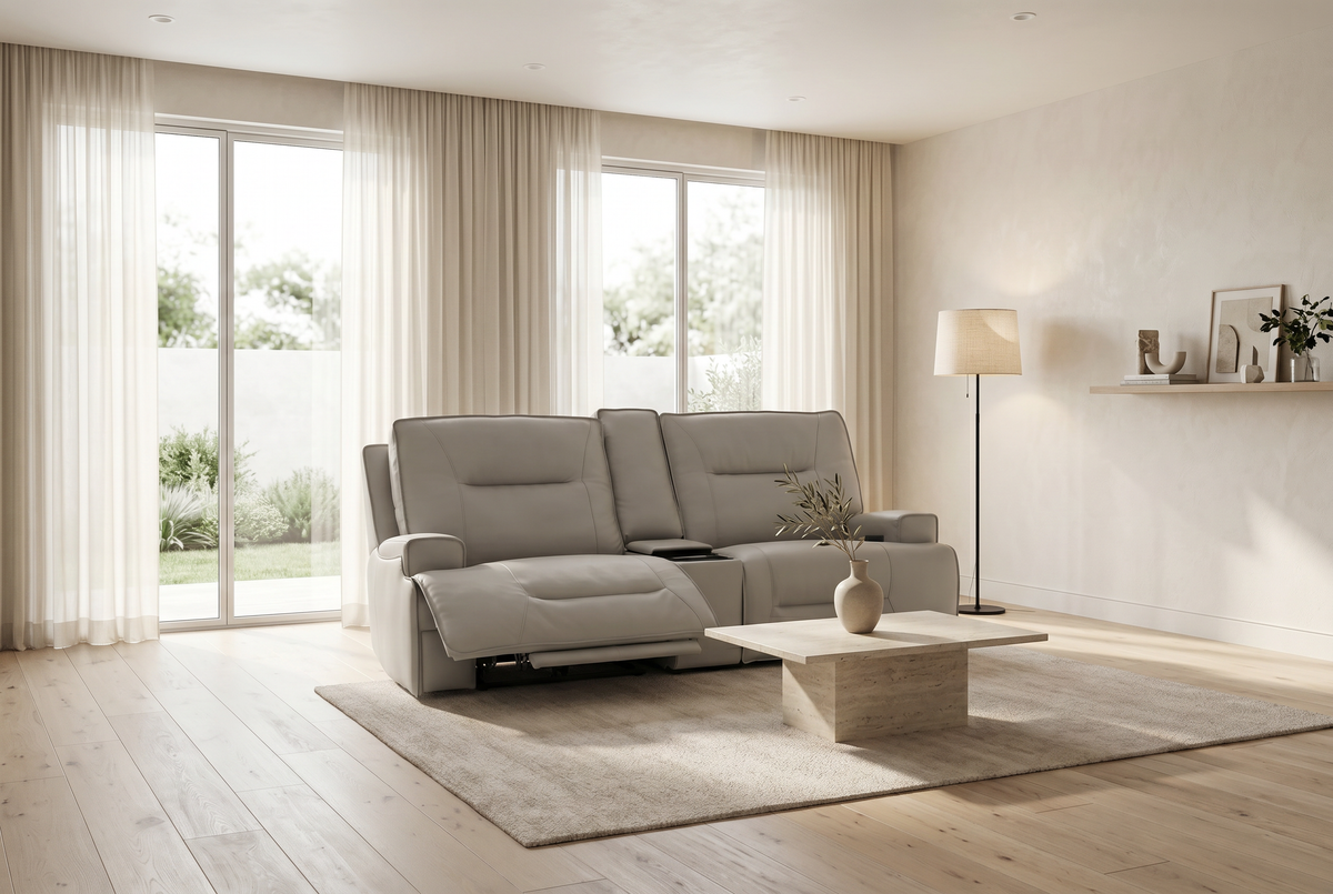 Atlas Fog Zero Gravity Power Reclining Sofa w/ Fridge