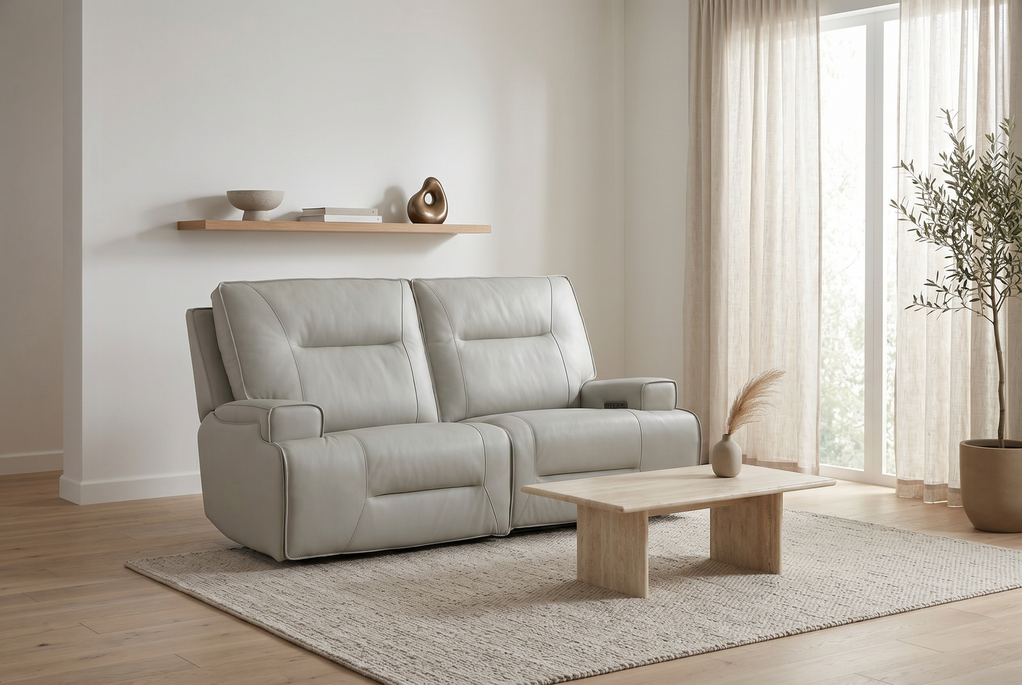 Atlas Fog 2-Piece Power Reclining Sofa Set