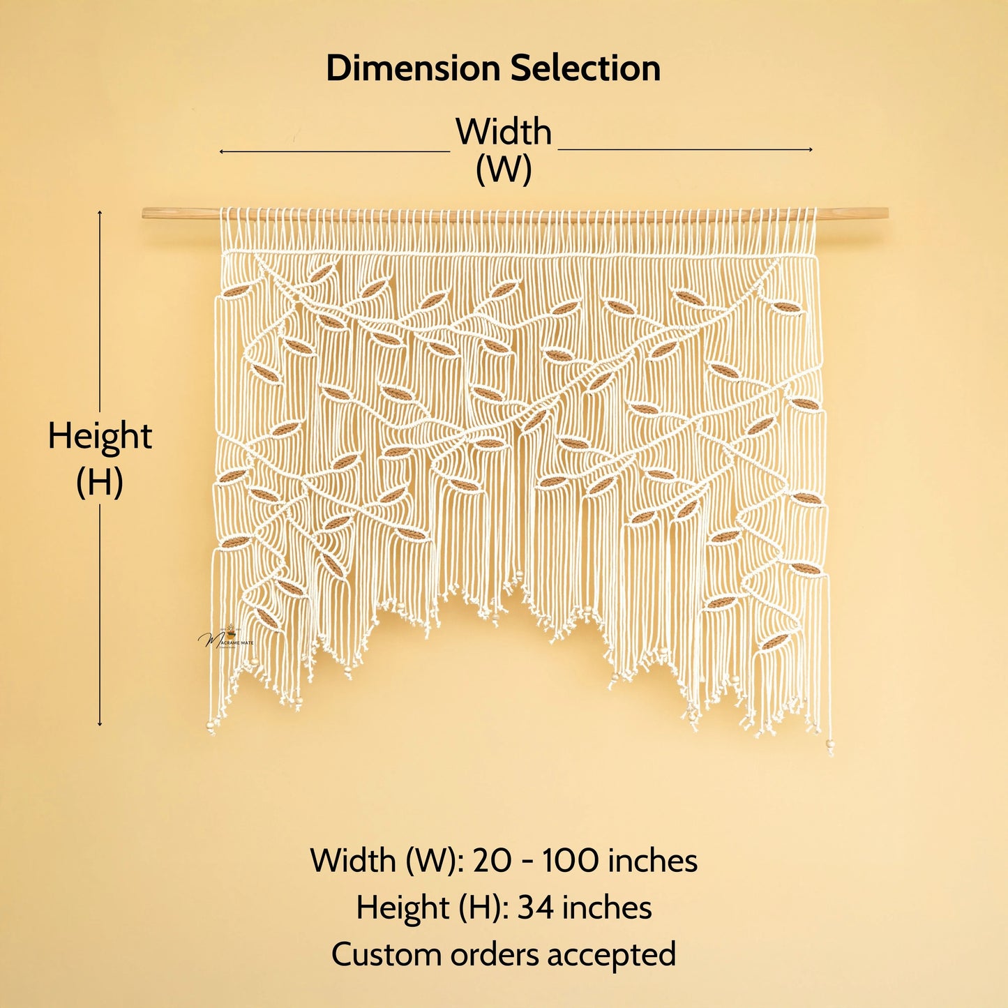 Aura Natural Latte Macrame Window Curtain