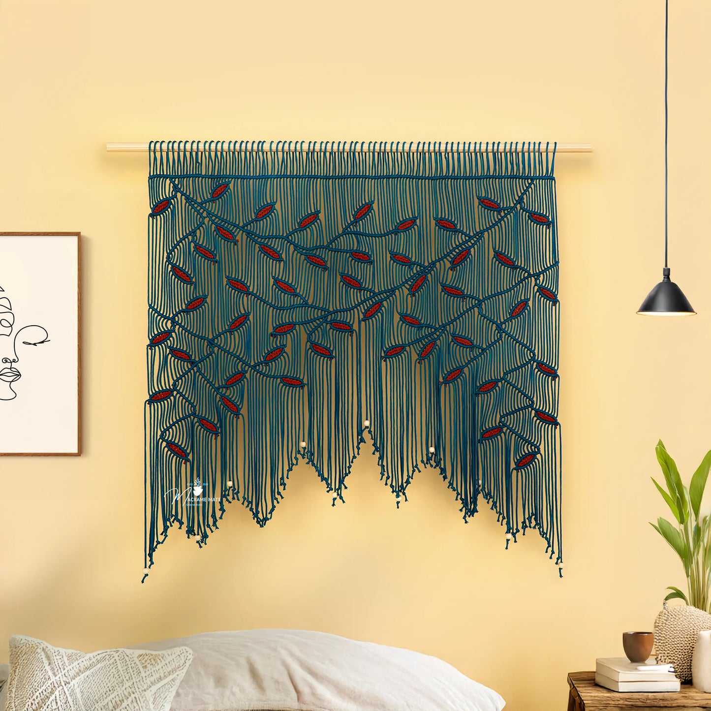 Aura Peacock Terracotta Macrame Window Curtain