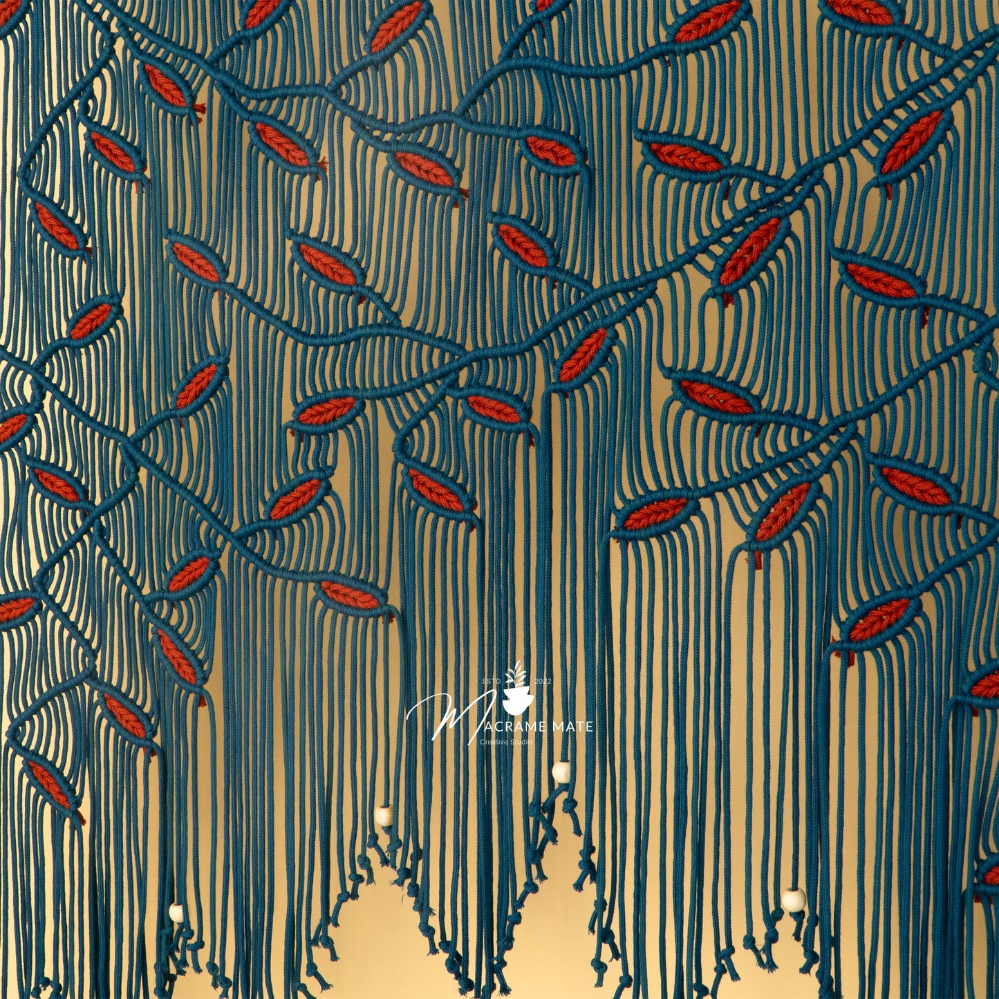 Aura Peacock Terracotta Macrame Window Curtain