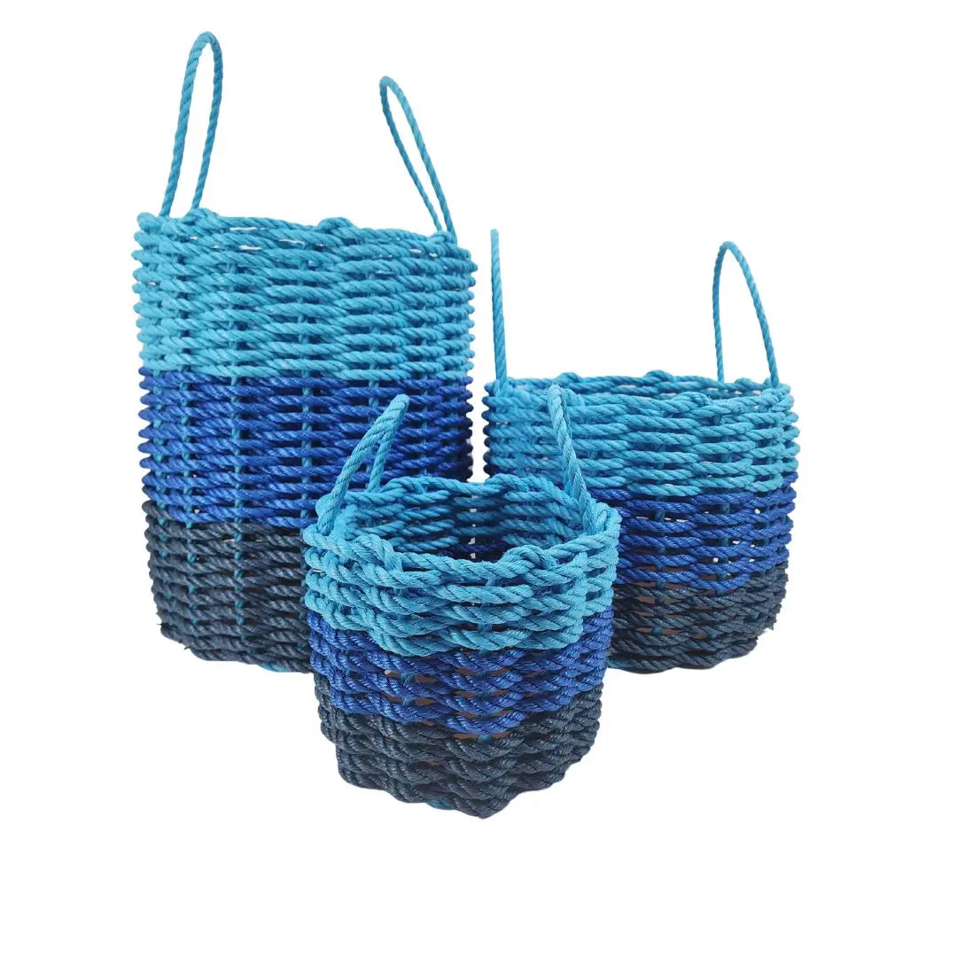 Authentic Maine Lobster Rope Storage Navy Blue, Blue and Light Blue