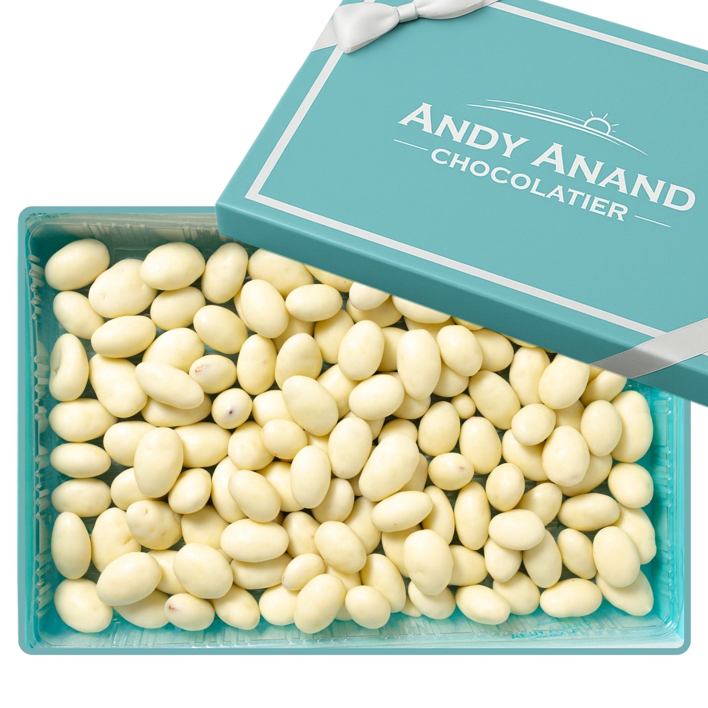 Andy Anand Greek Yogurt White Chocolate Covered Almonds, 1 lb – Sweet Creamy Coated Crunchy Nut Snack, Gourmet Gift for Birthday & Special Occasions