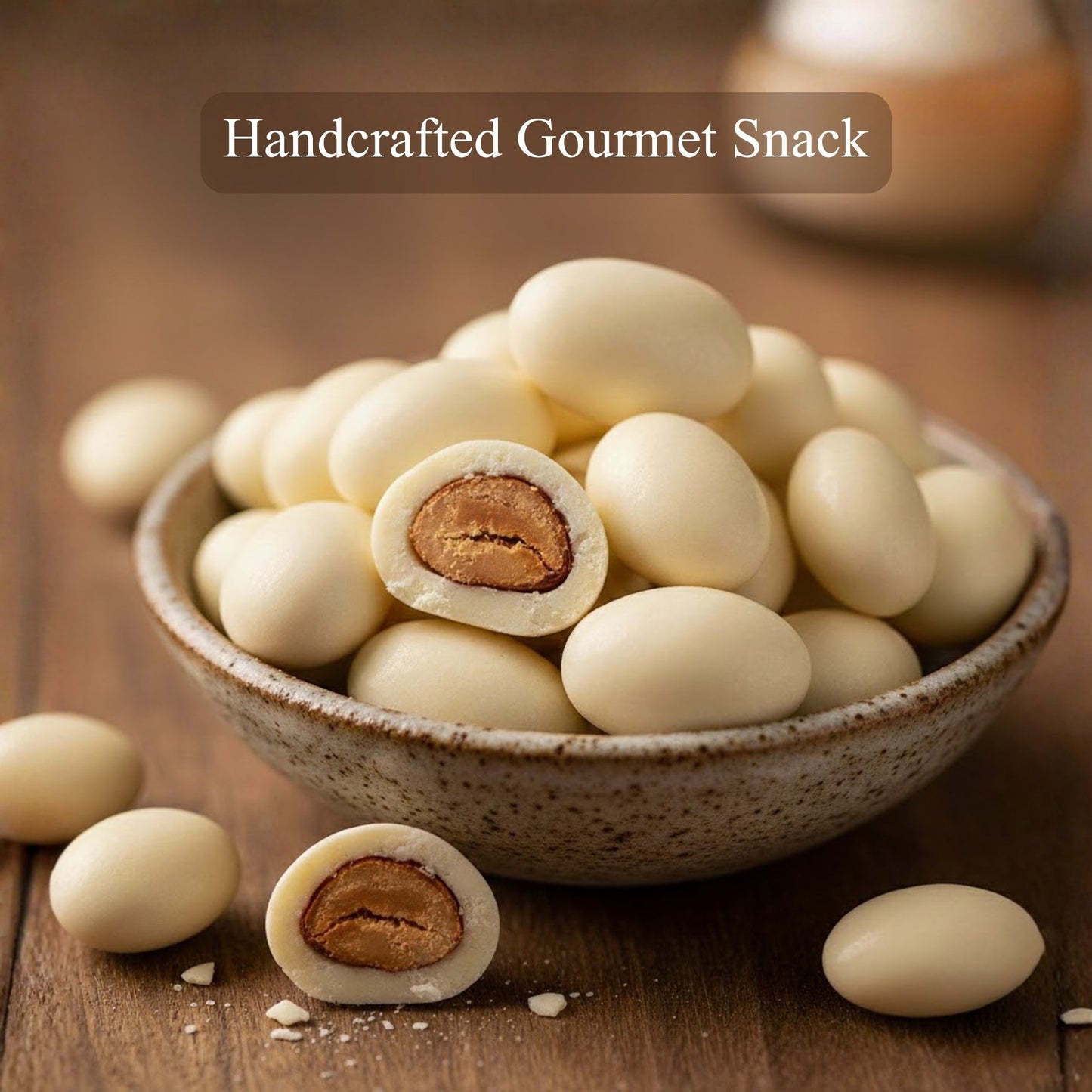 Andy Anand Greek Yogurt White Chocolate Covered Almonds, 1 lb – Sweet Creamy Coated Crunchy Nut Snack, Gourmet Gift for Birthday & Special Occasions
