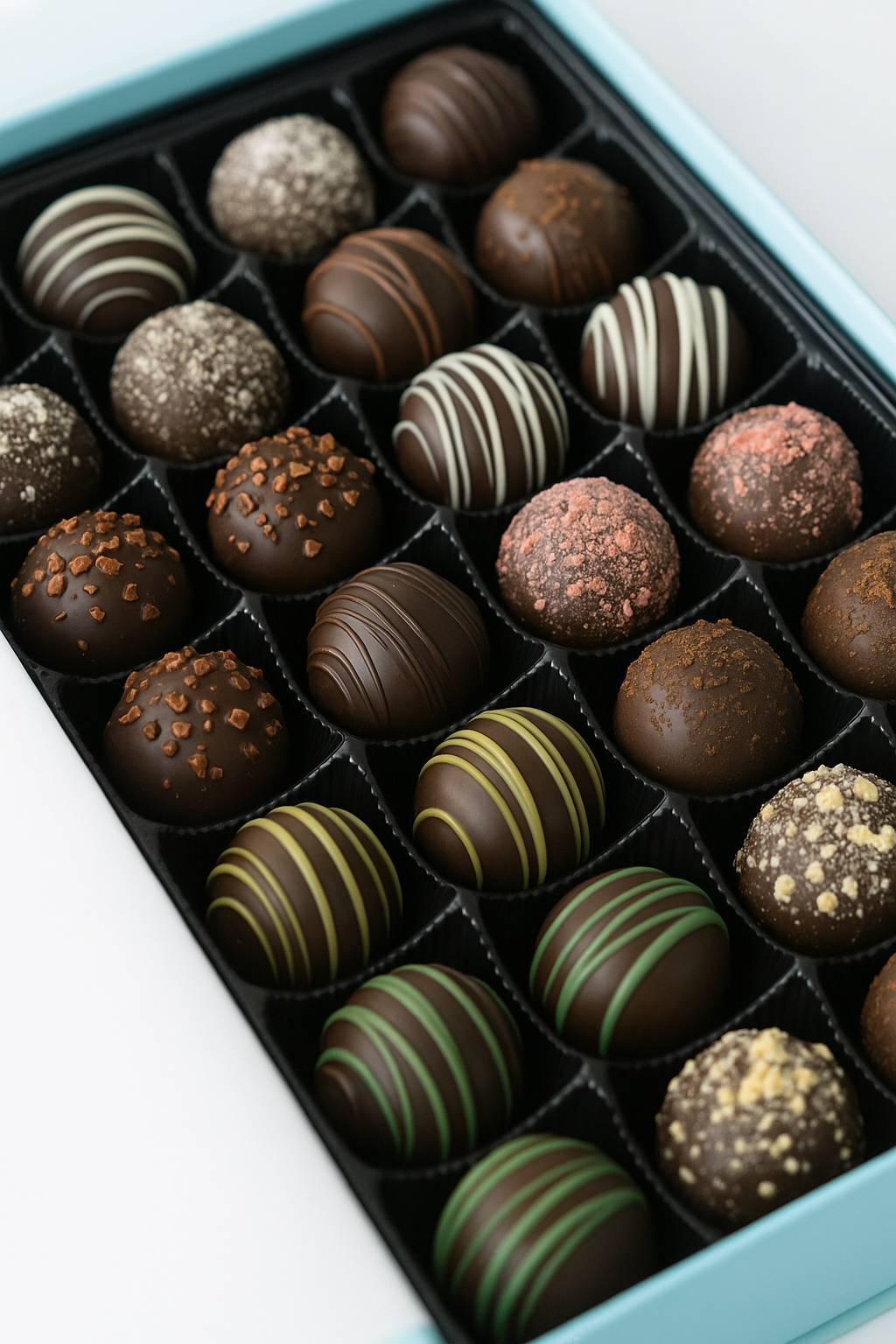 Andy Anand Artisan Dark Chocolate Truffles – 24 Pc Handmade Assorted Flavors, Decadent & Delicious, Made with 60% Chocolate (Cocoa Butter)