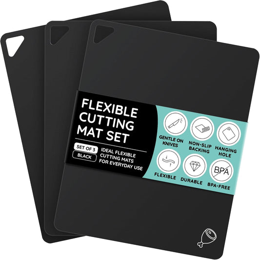 Flexible Cutting Mats Set of 3, Black