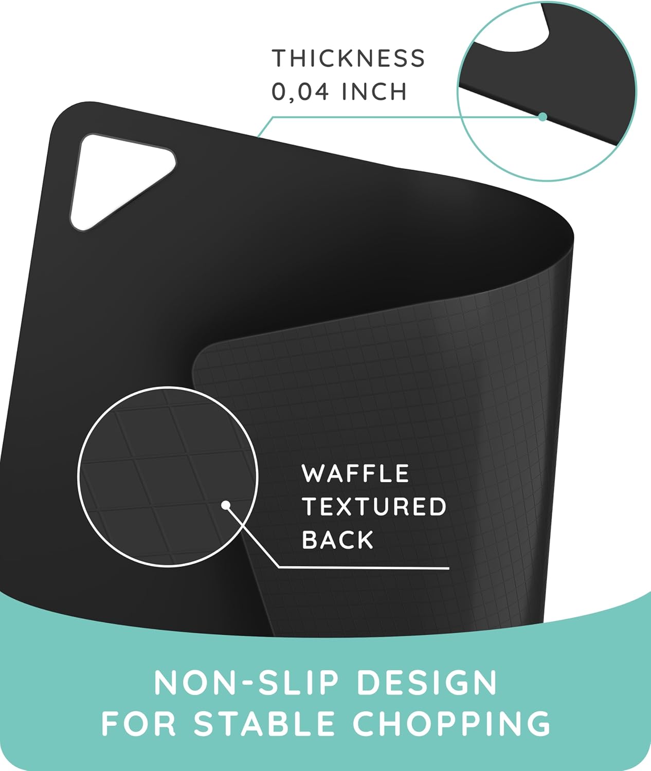 Flexible Cutting Mats Set of 3, Black