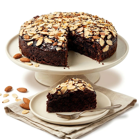 Andy Anand Chocolate Almond Cake, 9-Inch, 2.5 lb – Freshly Crafted, Luxuriously Creamy, Intense Chocolate & Almond Flavor, Birthday Gift Box