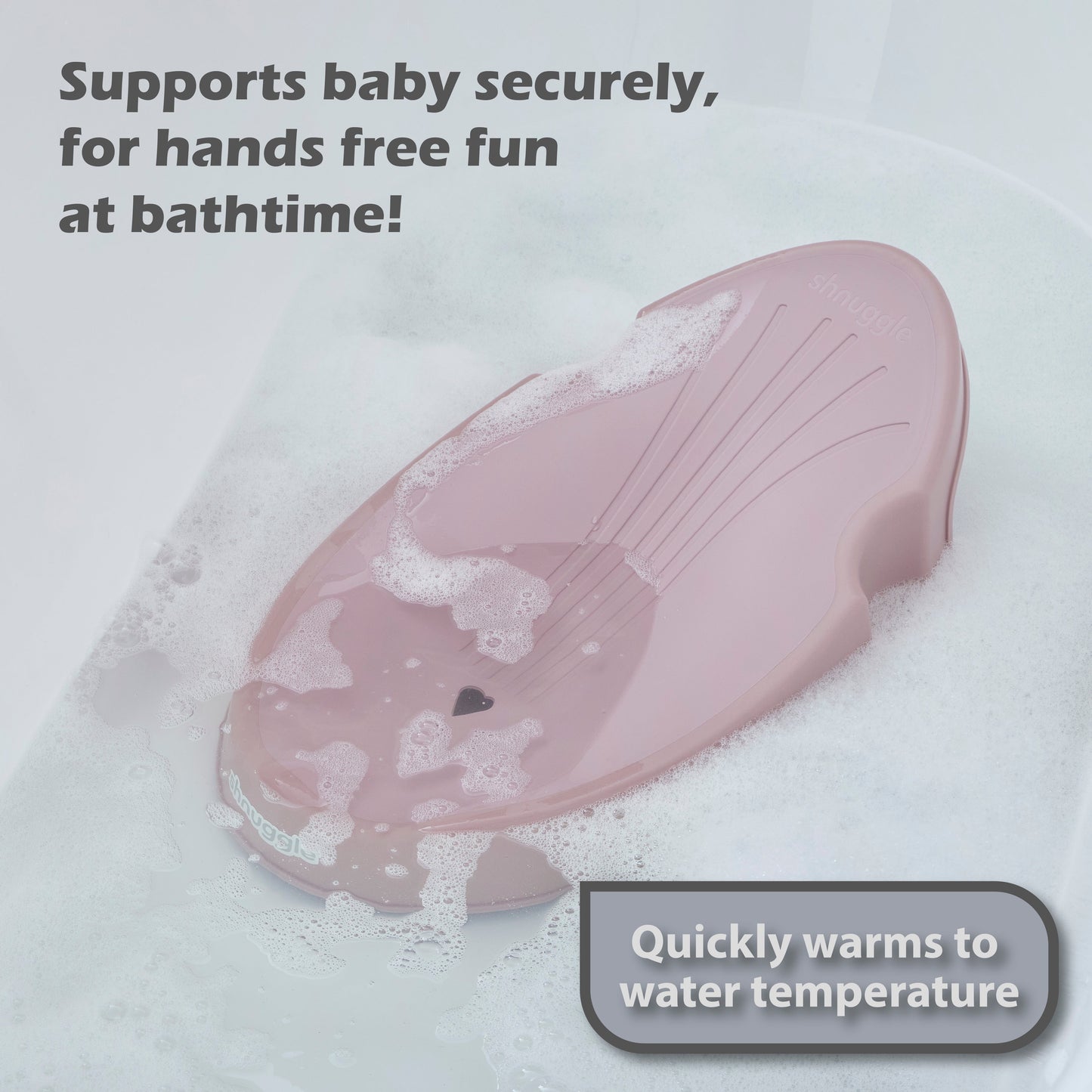 Shnuggle Newborn Baby Bath Support | Ergonomic, Non-Slip & Quick-Dry | From 0-3 months