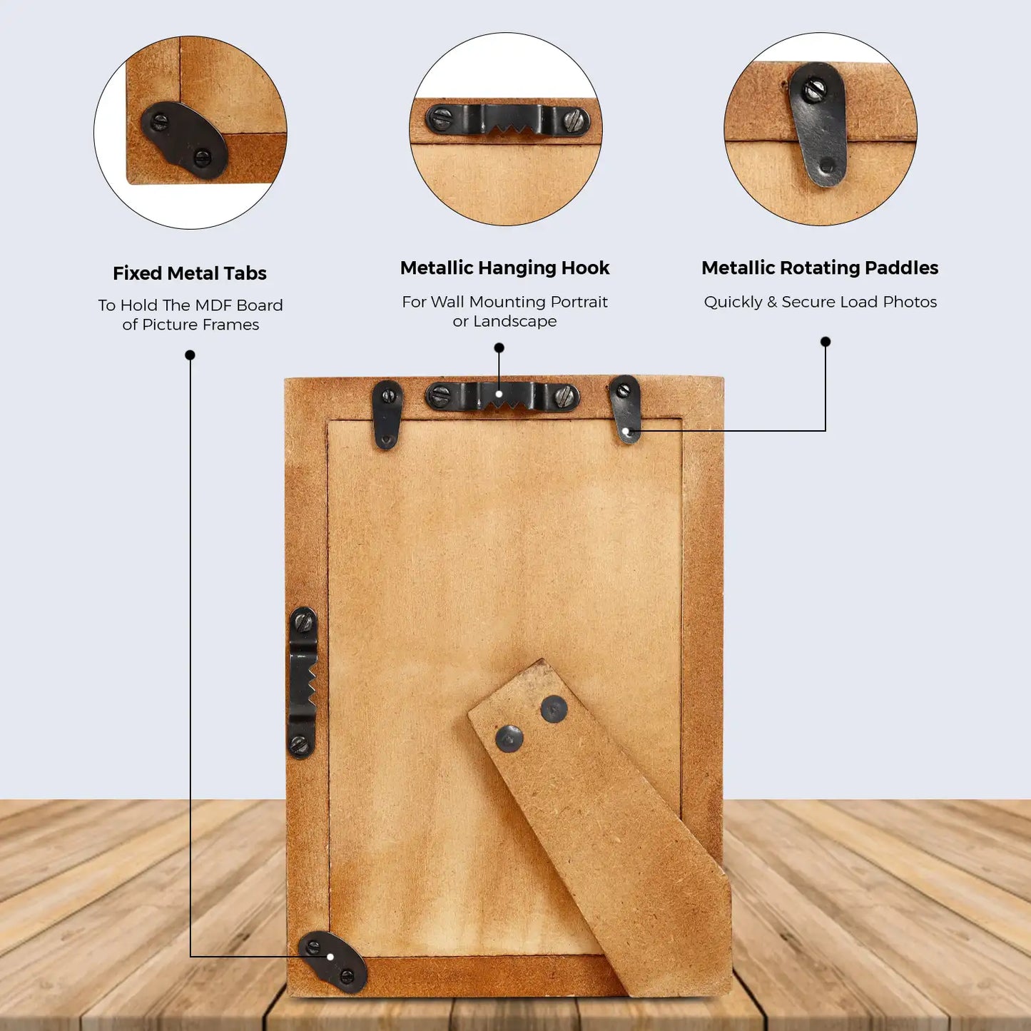 Picture Frames Vintage Style Pattern Bone Inlay Collection in 3 Sizes, Pack of 2