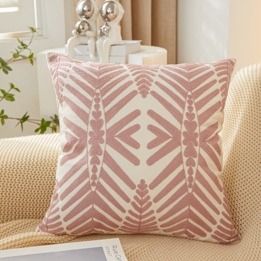 [IN2XB-4 Pink] Textured Cotton Blend Pillow (With/Without Insert)