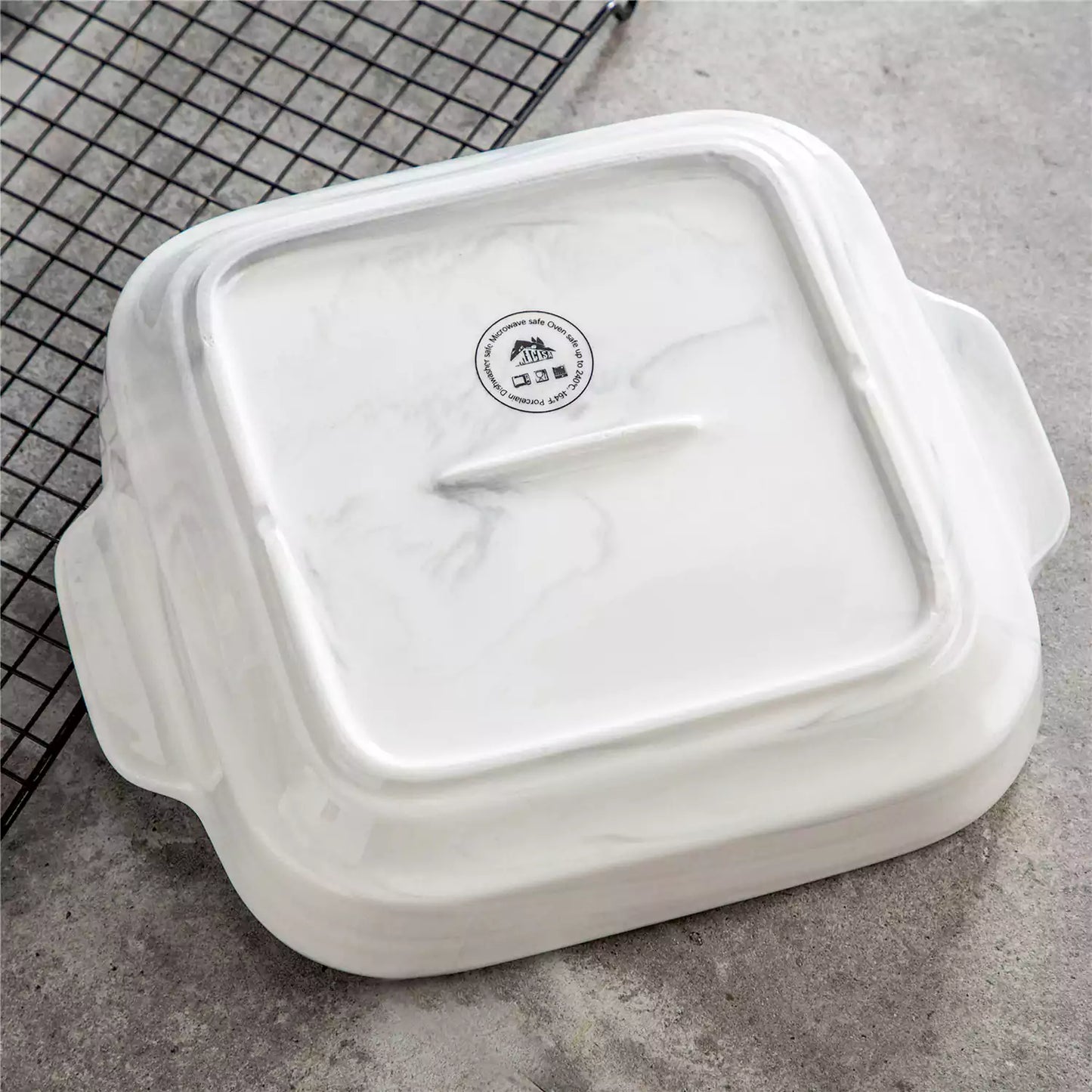 Marble Grey Rectangular Baking Dish for Casseroles