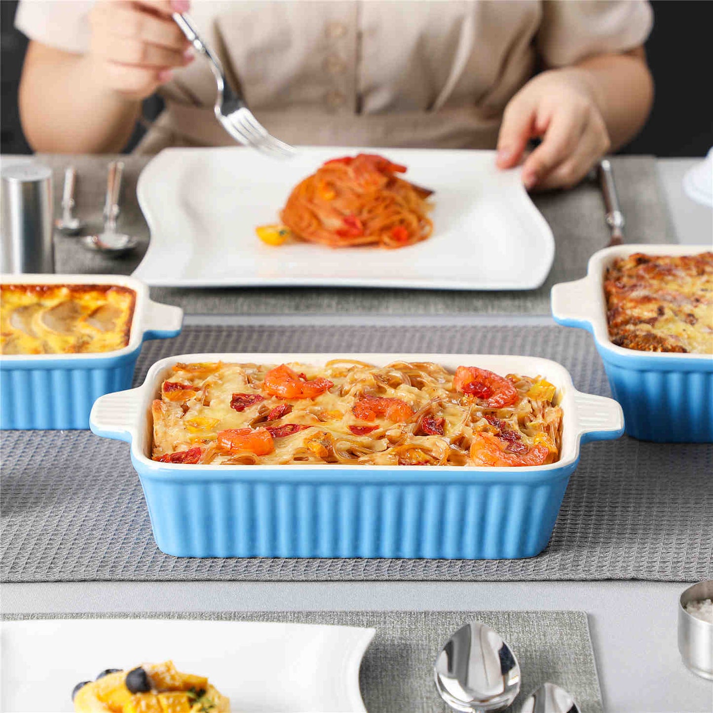 Bakeware Set Blue Baking Dishes