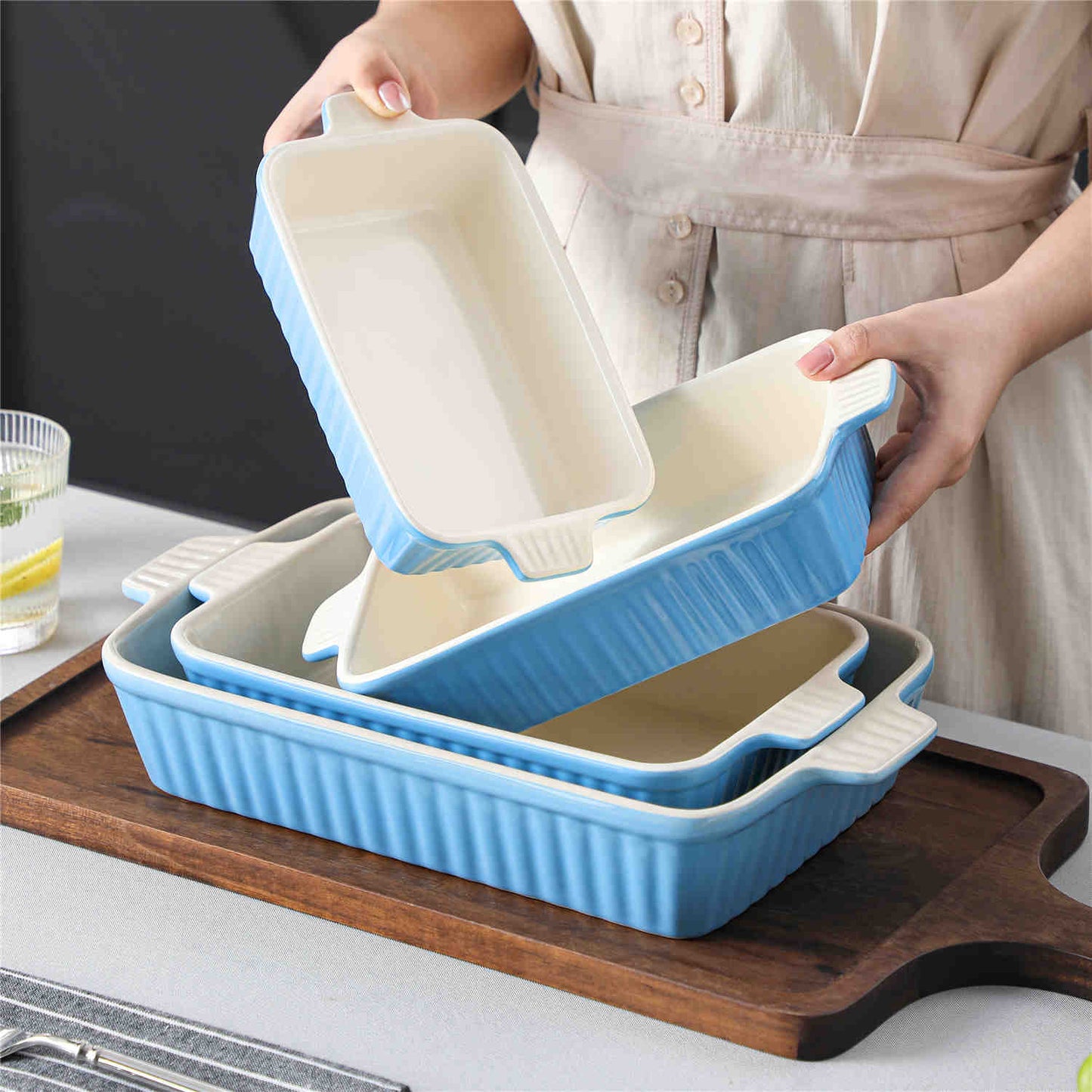 Bakeware Set Blue Baking Dishes