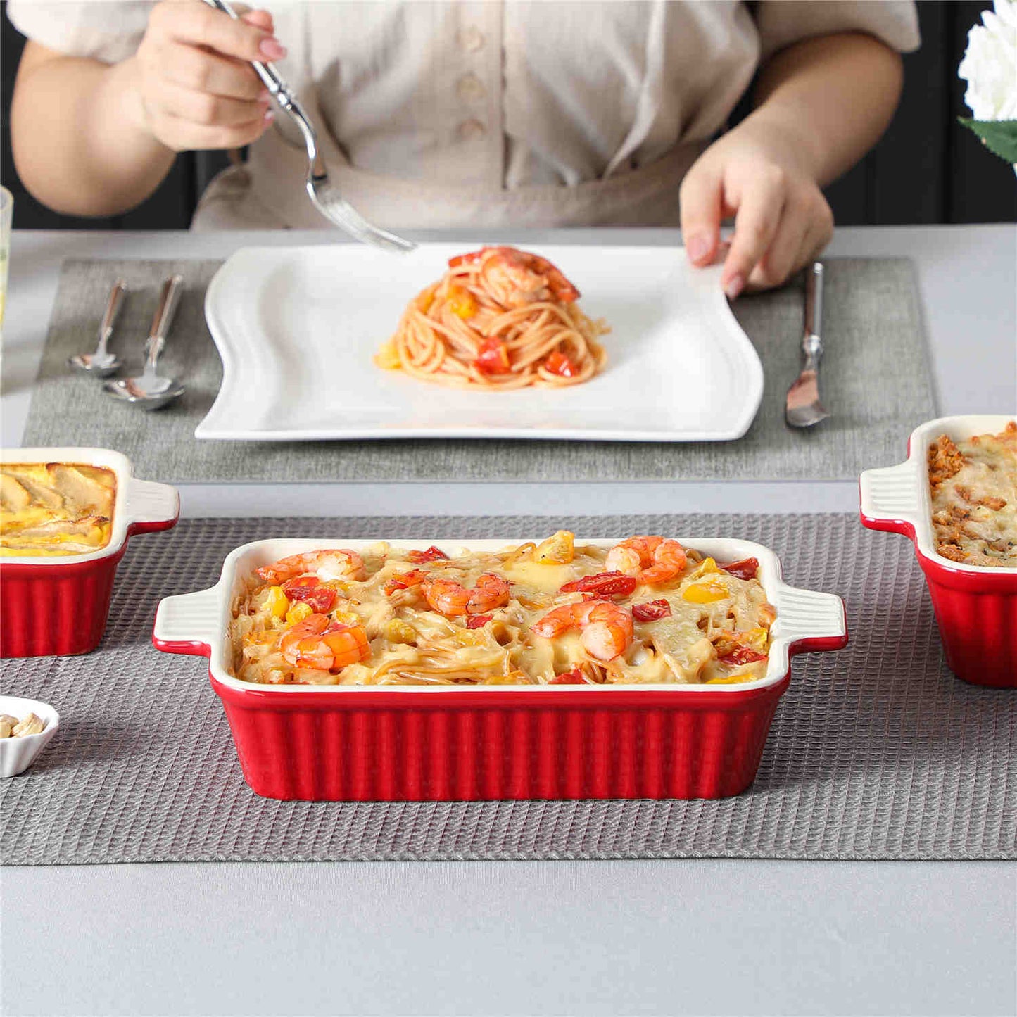 Bakeware Set Red Baking Dishes