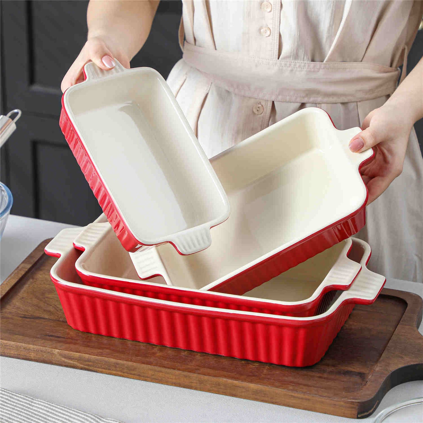 Bakeware Set Red Baking Dishes