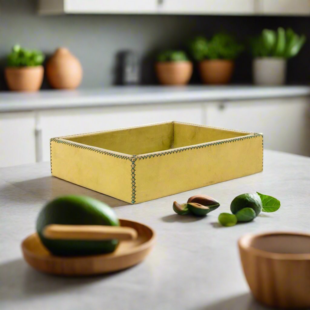 Monedas | Cedar Wood + Leather Valet Tray