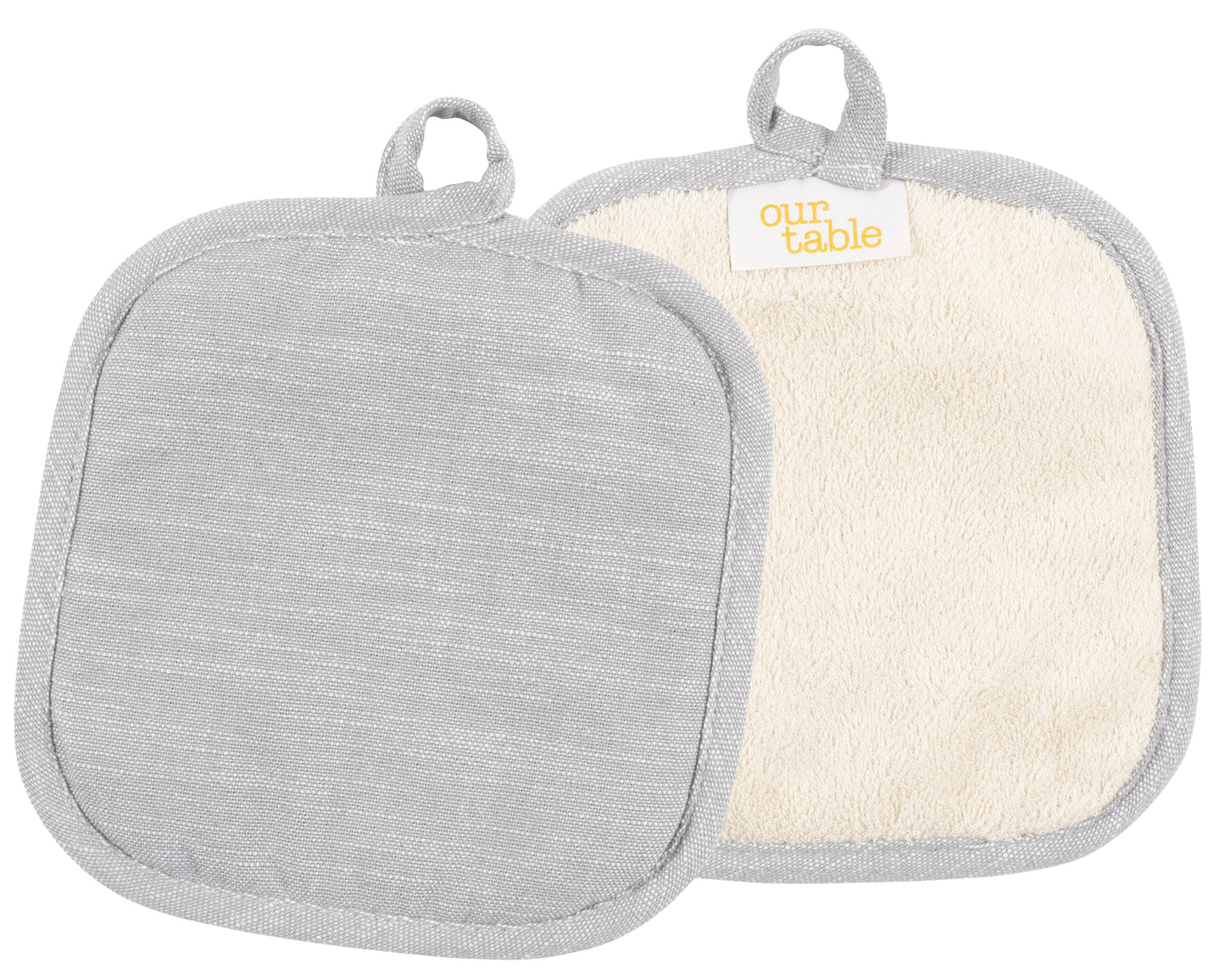 Strada Set of 2 Chambray Pot Holders - 8" x 8"