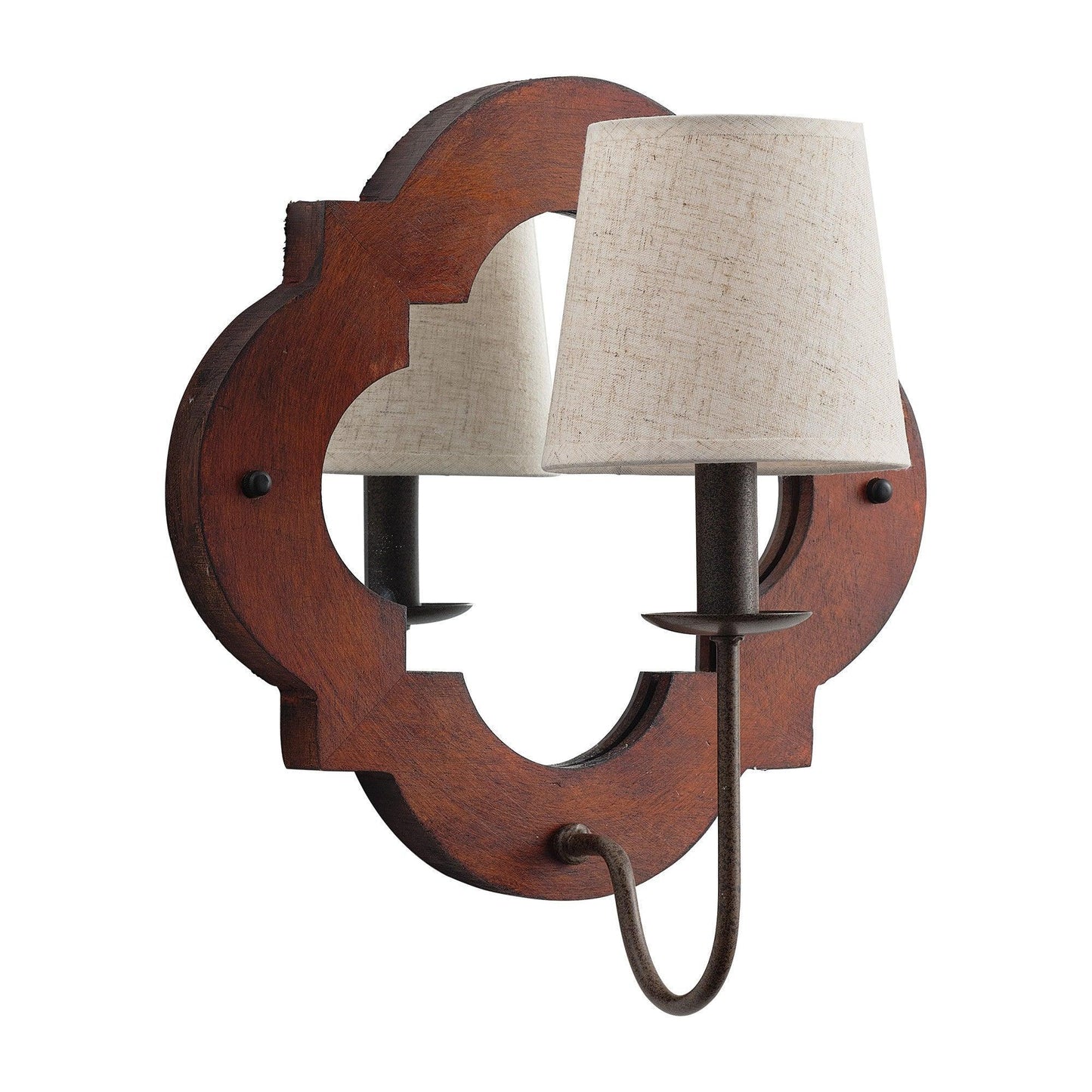 1-Light Rustic Iron Wood Wall Sconce Lighting