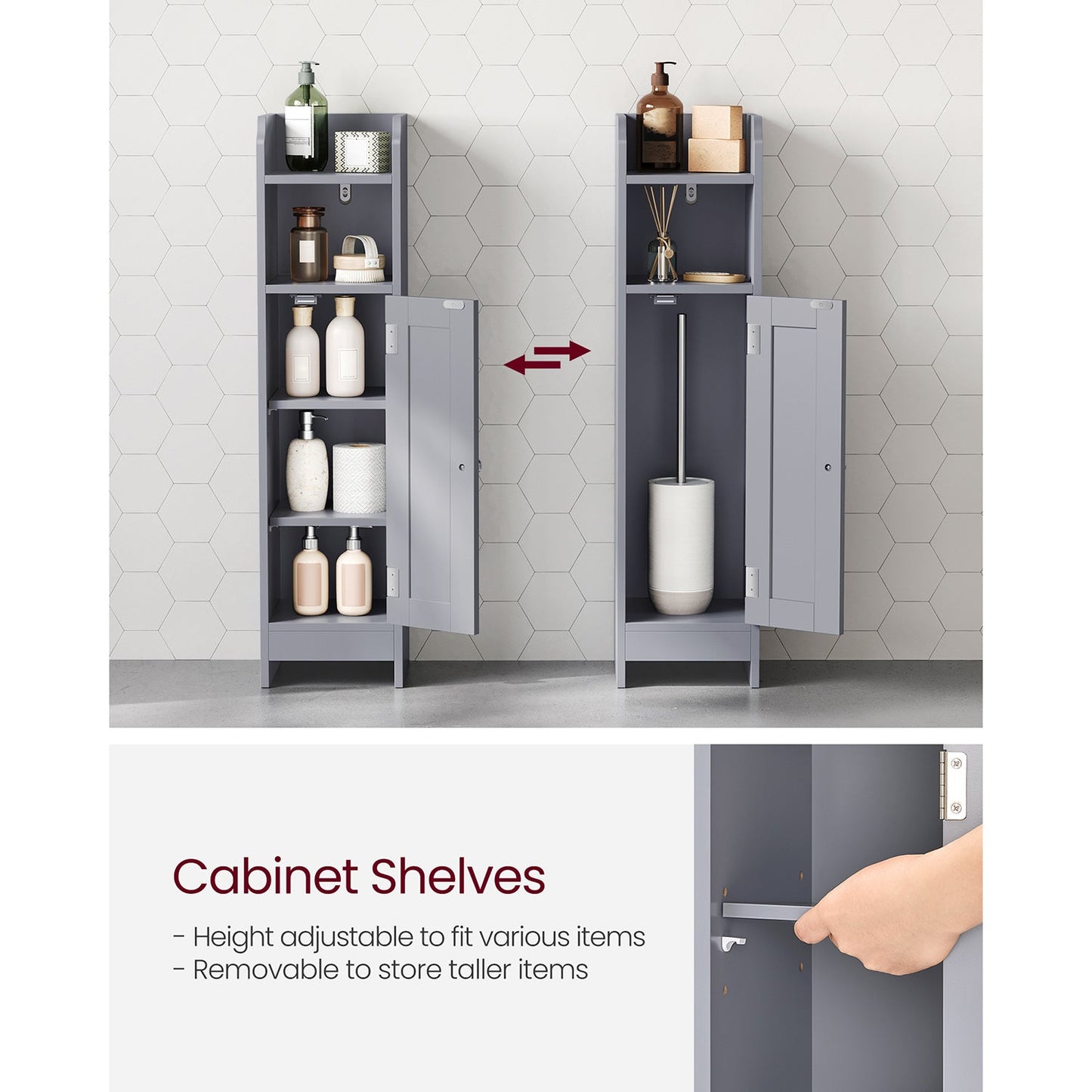 Small Bathroom Storage Corner Floor Cabinet with Door and Shelves