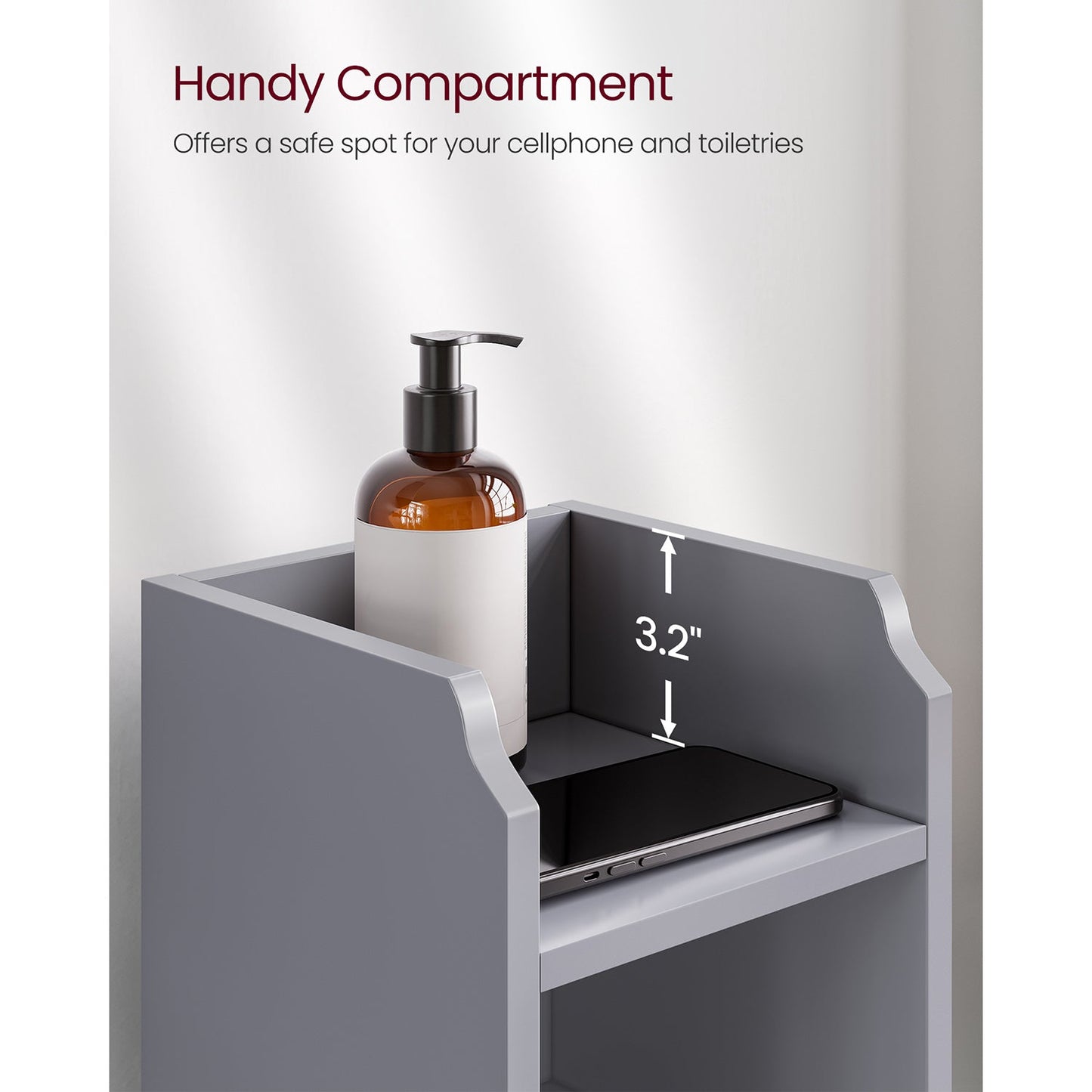 Small Bathroom Storage Corner Floor Cabinet with Door and Shelves