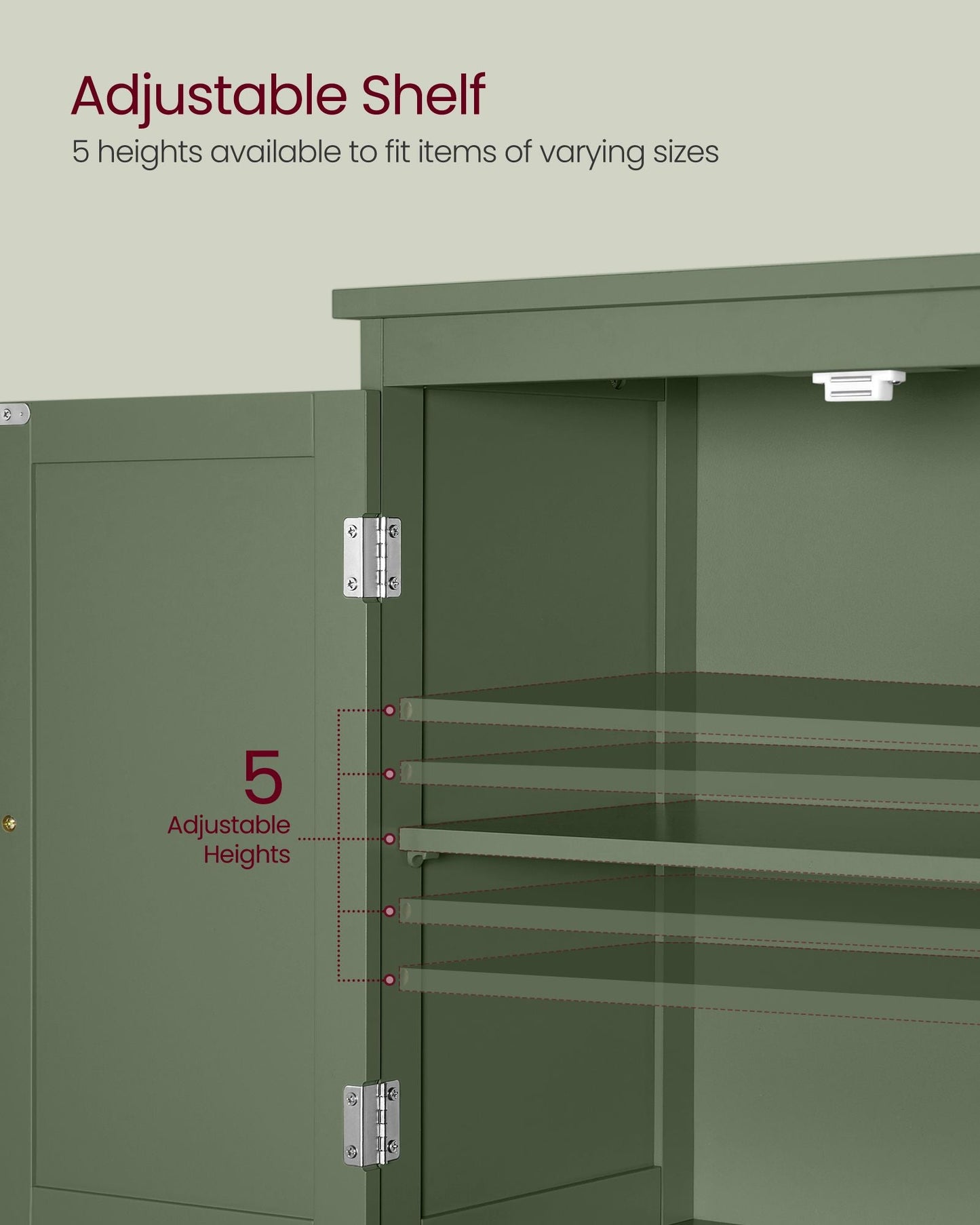 Bathroom Floor Storage Cabinet with 2 Drawers and 2 Doors