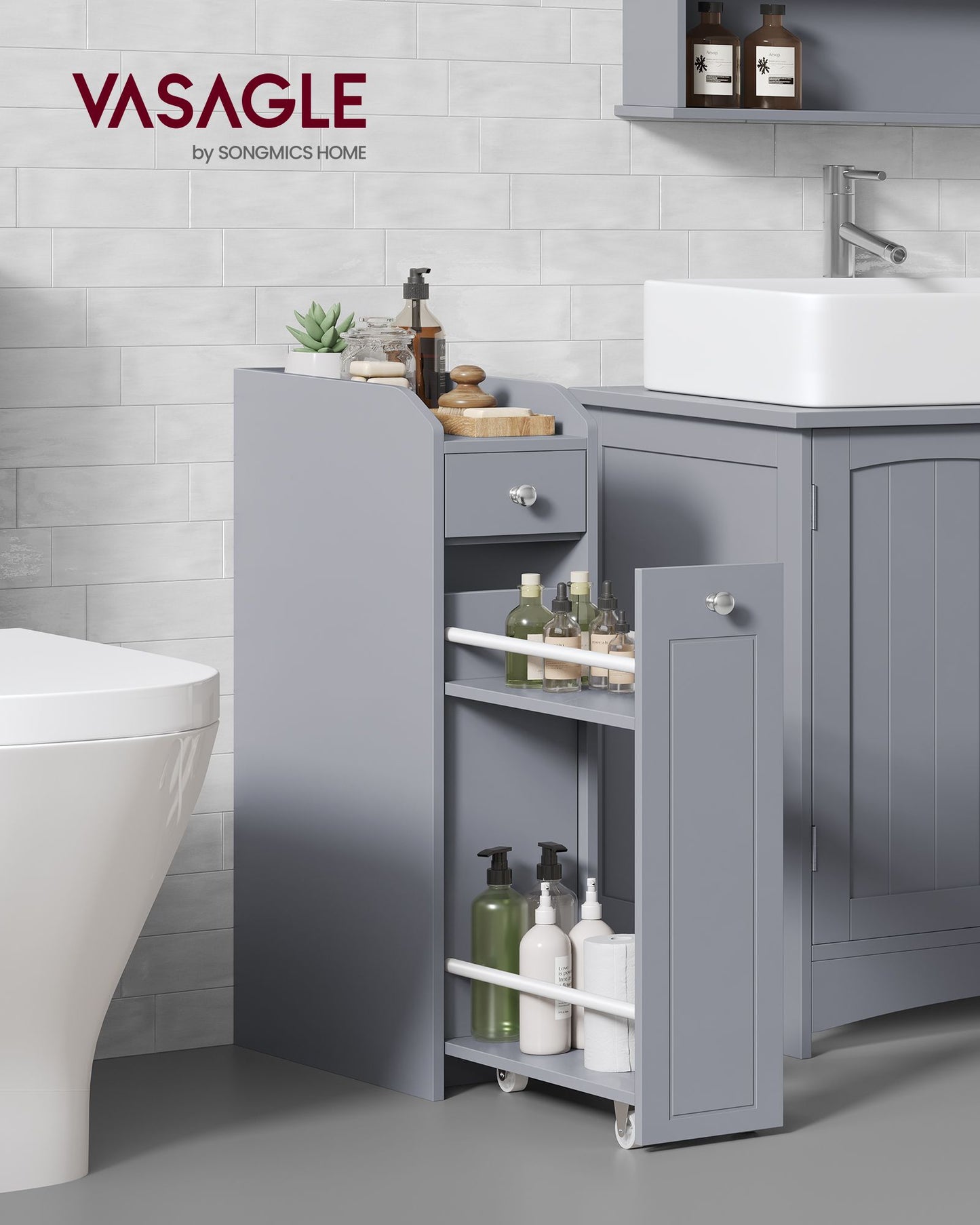 Slim Bathroom Storage Cabinet for Small Spaces