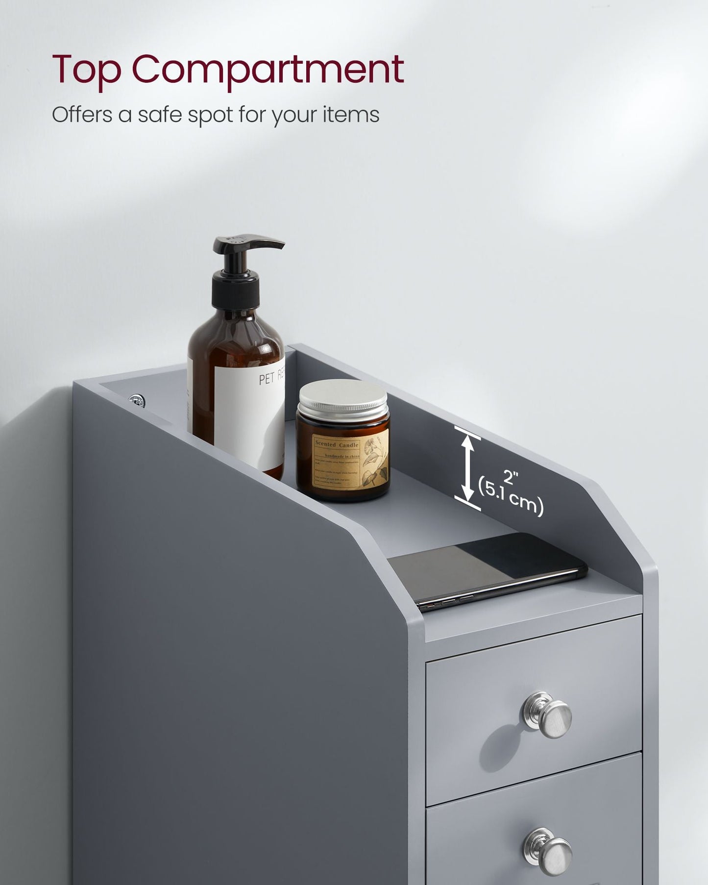 Slim Bathroom Storage Cabinet for Small Spaces