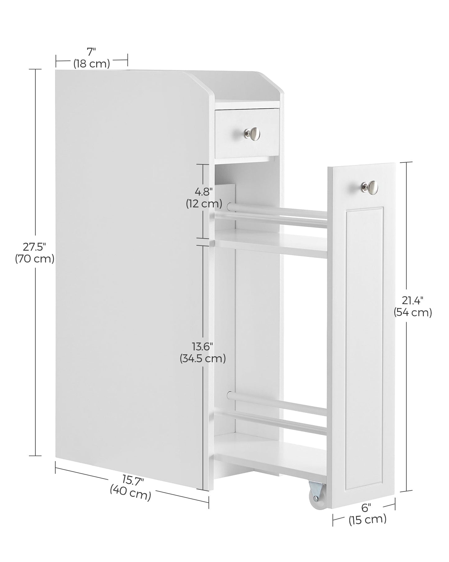 Slim Storage Cabinet, Narrow Storage Organizer with Slide Out Drawers