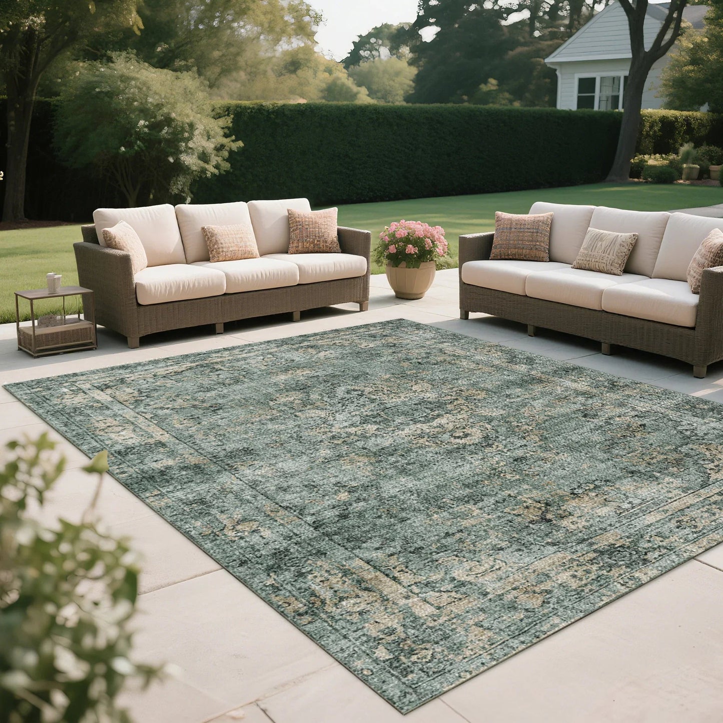 7ft x 5ft Vintage Indoor Non-Slip Washable Large  Area Rugs for Bedroom Living Room