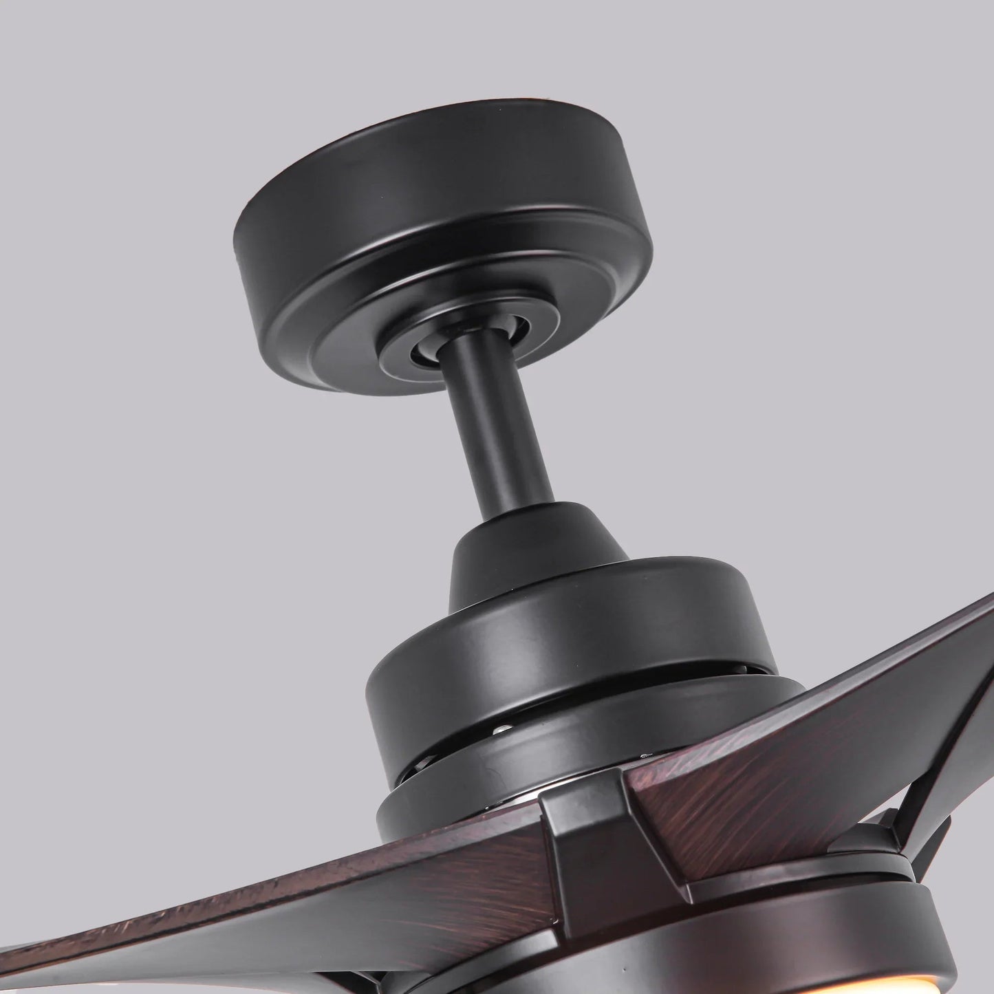 52 Inch Ivy Industrial Downrod Mount LED Ceiling Fan with Remote Control