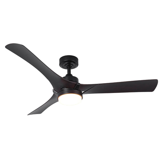 52 Inch Ivy Industrial Downrod Mount LED Ceiling Fan with Remote Control