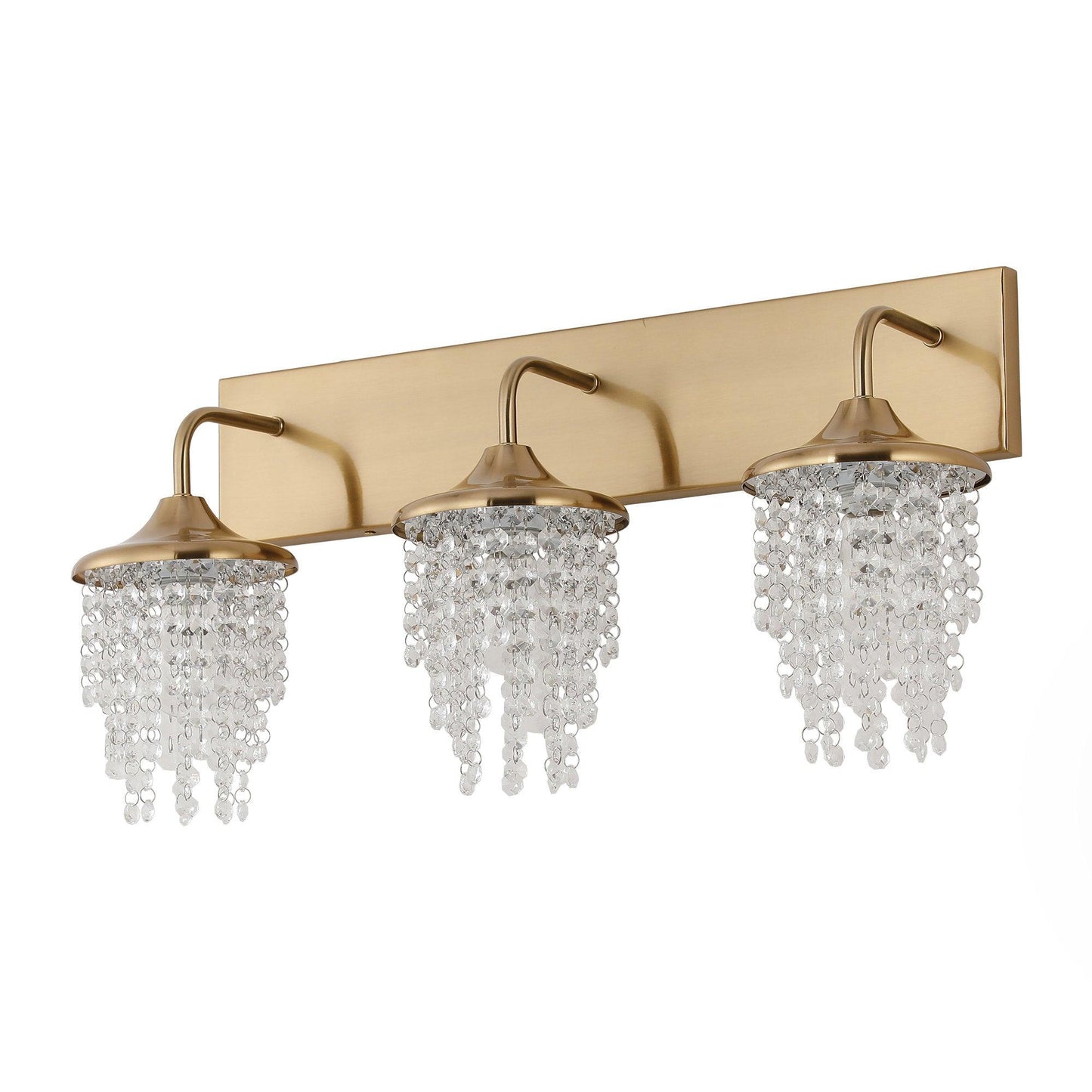 Modern 3-Light Golden Wall Lighting with Crystal