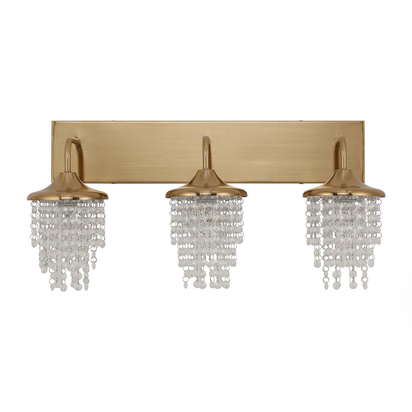 Modern 3-Light Golden Wall Lighting with Crystal