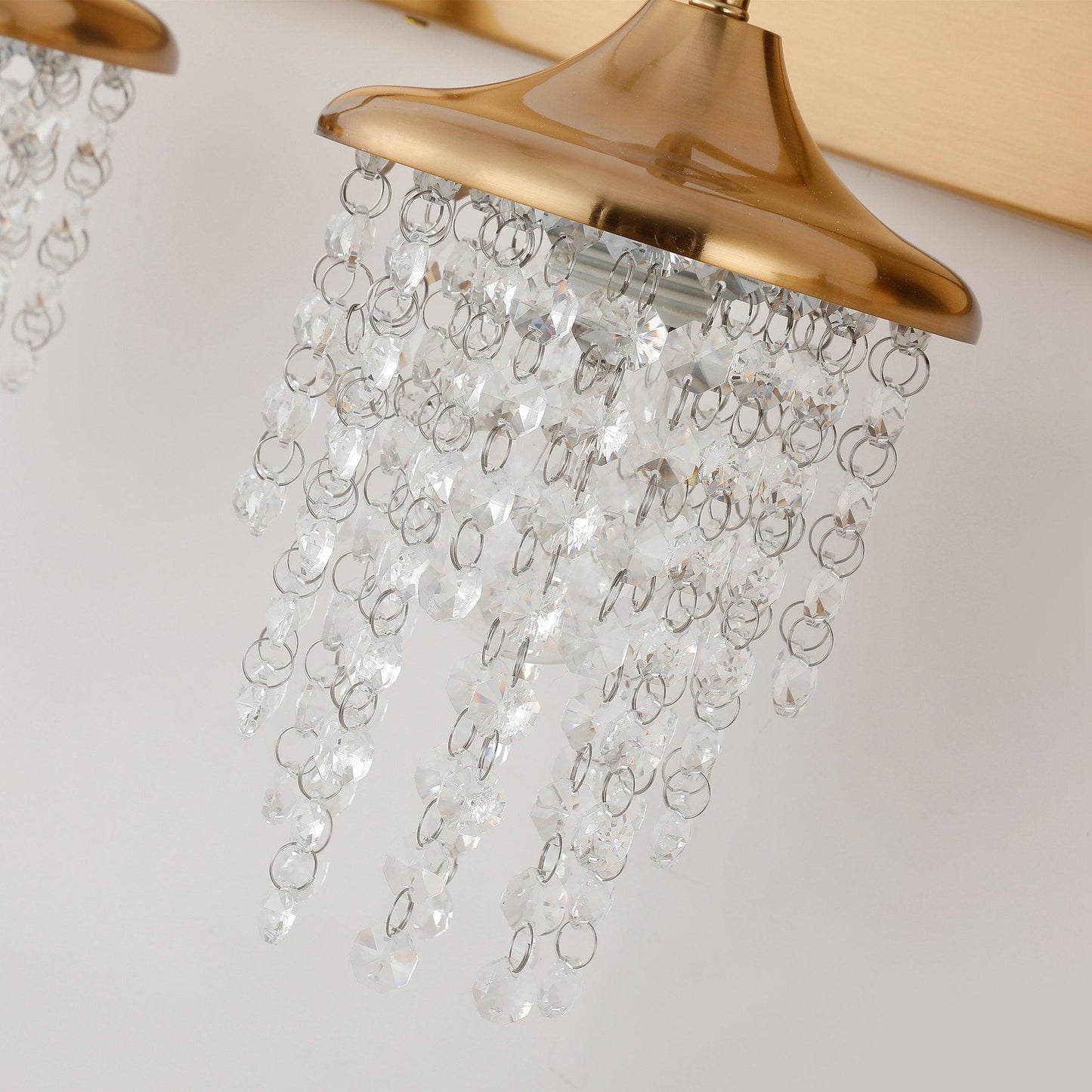 Modern 3-Light Golden Wall Lighting with Crystal