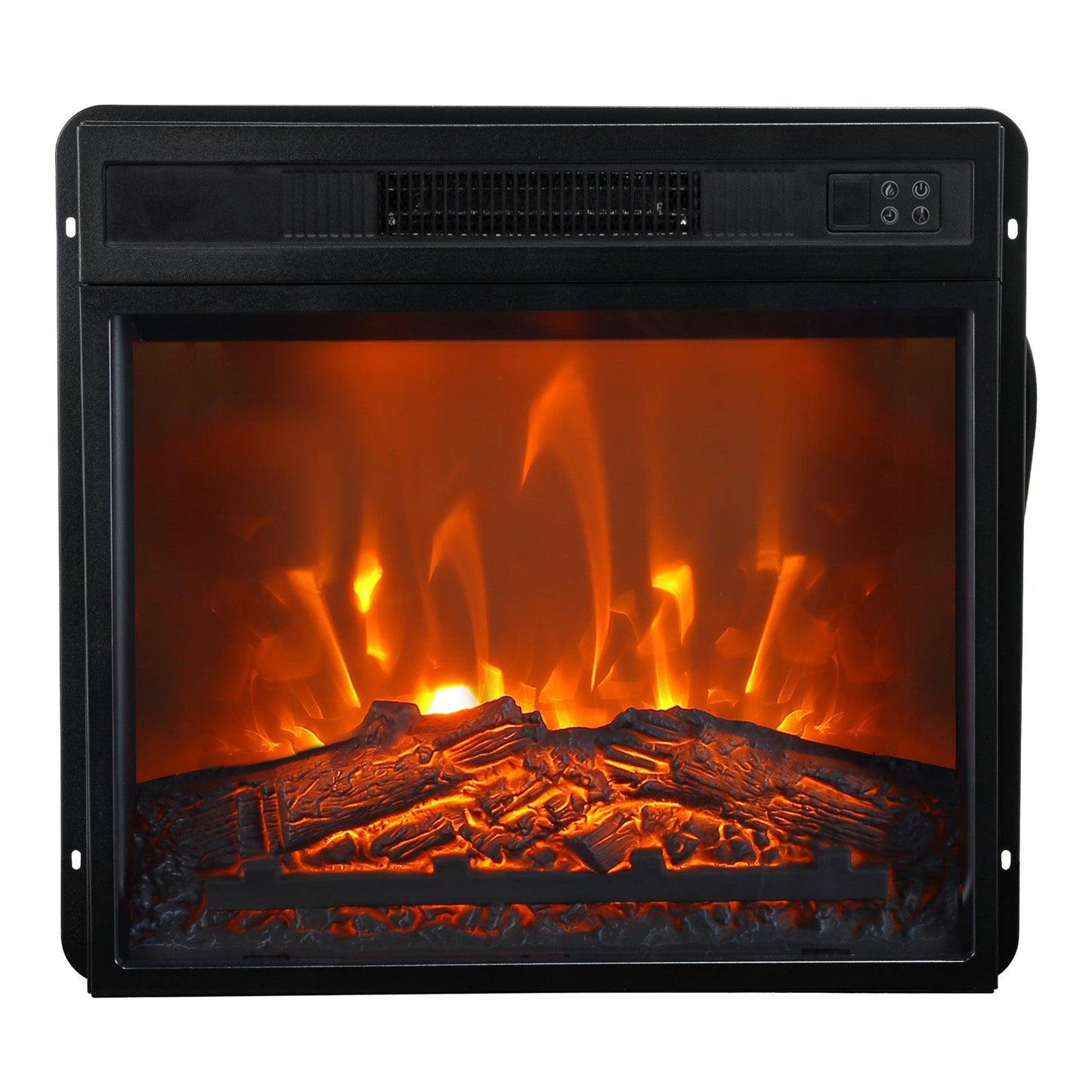 24" Insert Black Electric Fireplace with Remote Control