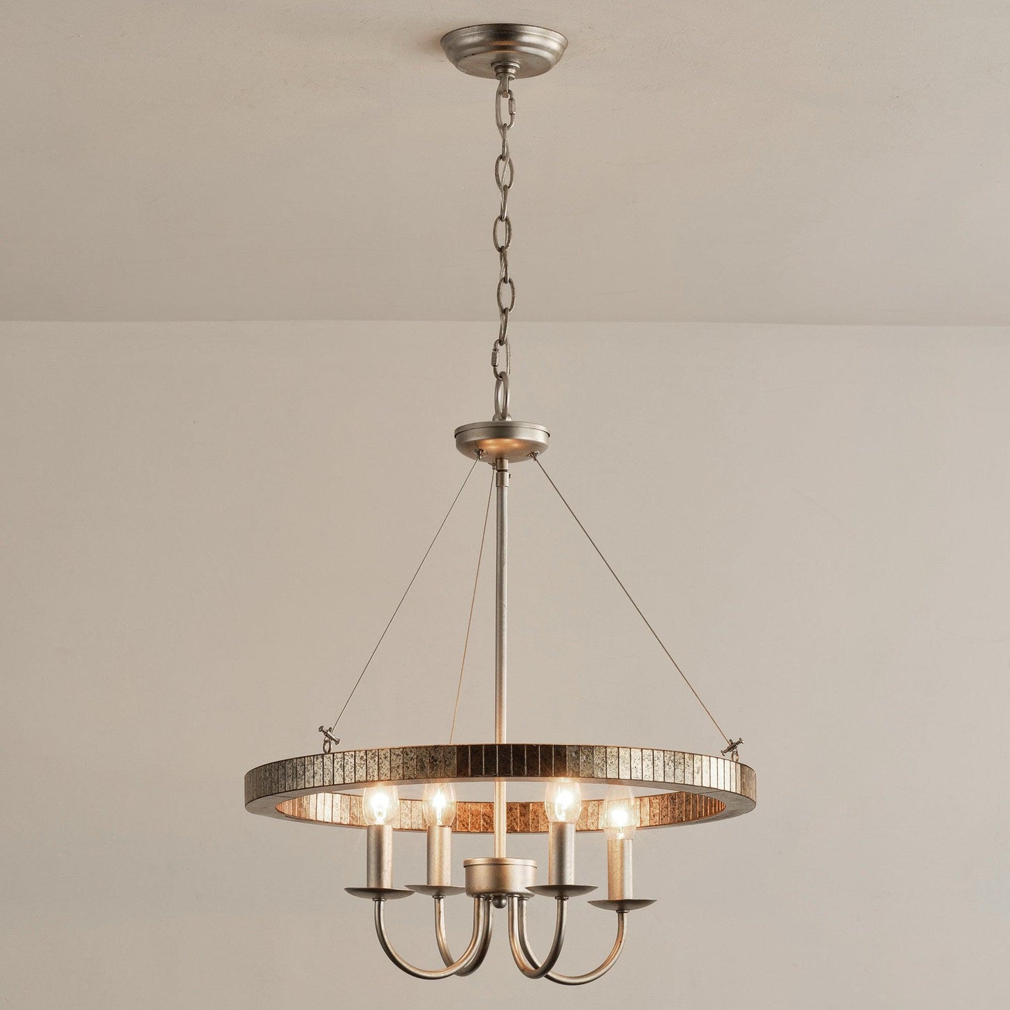 4-Light Iron Modern Island Pendant Lighting with Acrylic Lens