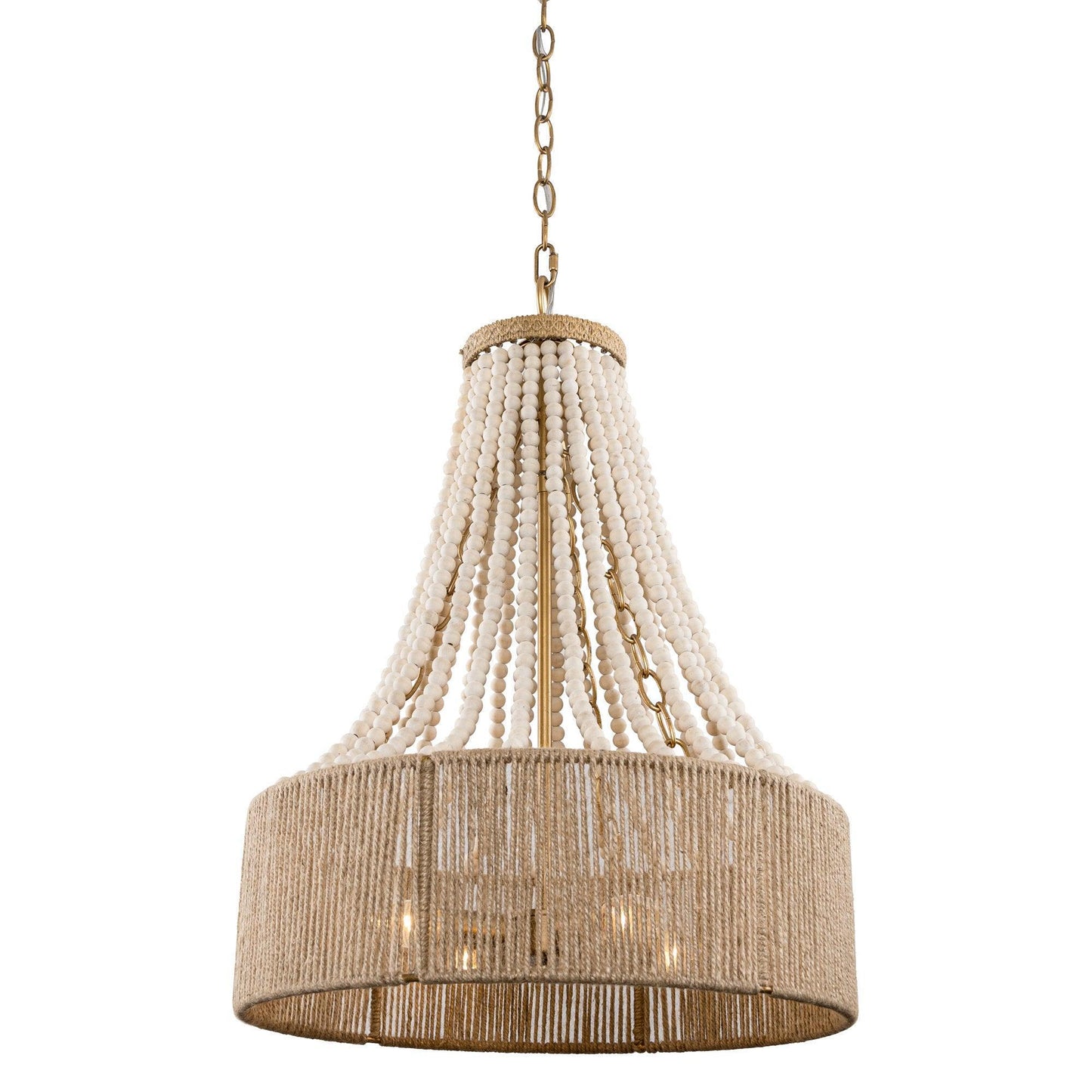 4-Light Golden Farmhouse Dry Rated Chandelier