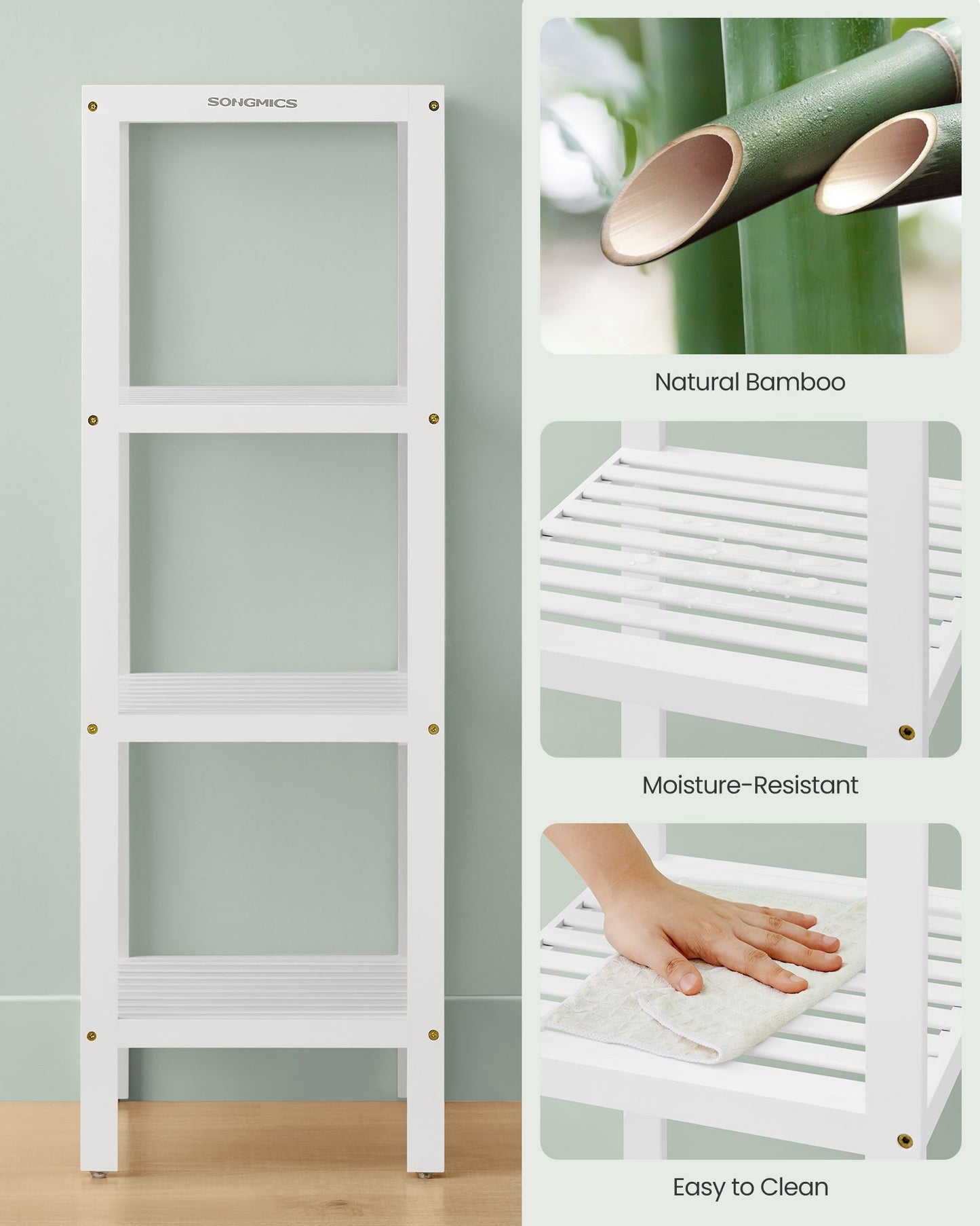 4-Tier Bamboo Bathroom Shelf