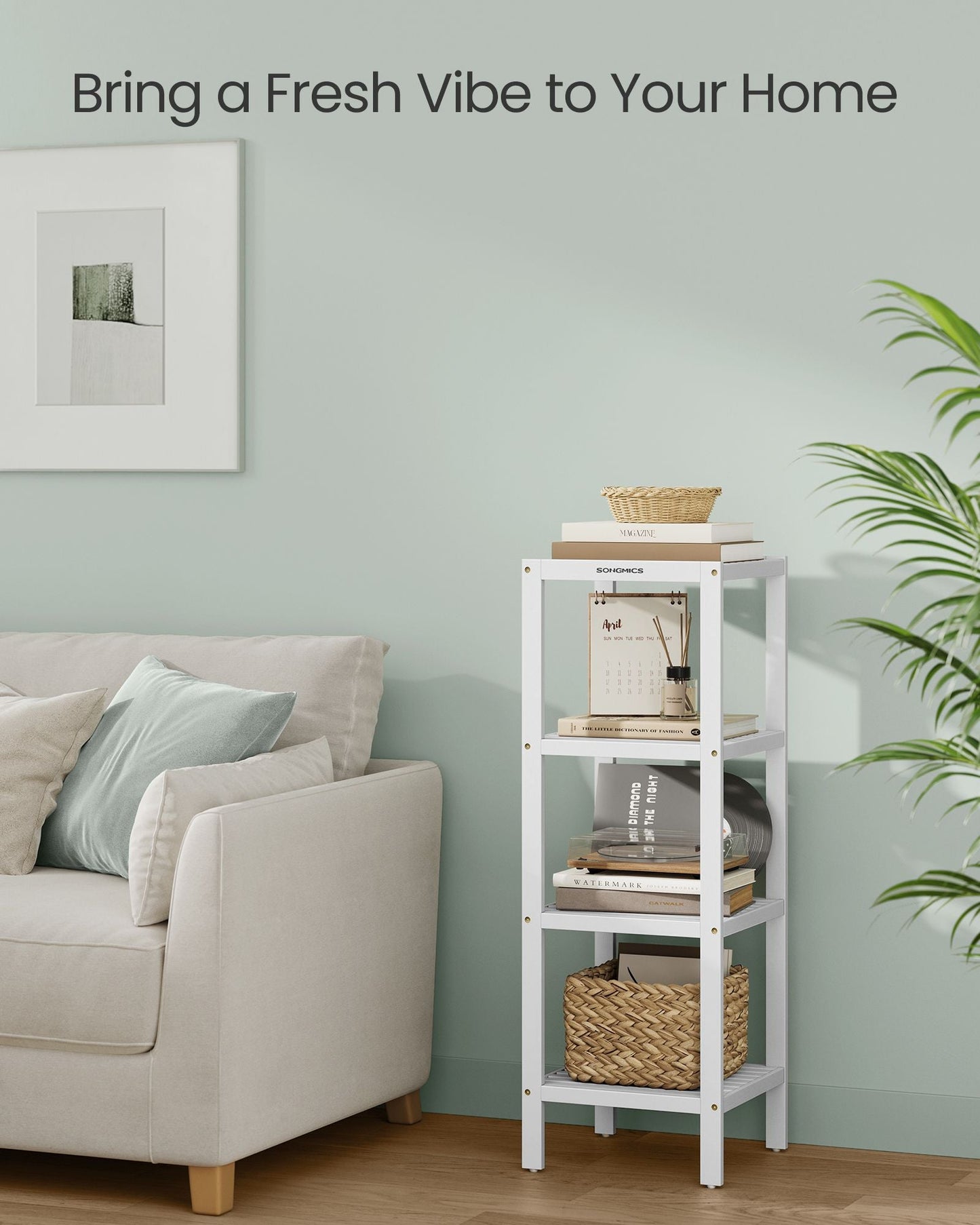 4-Tier Bamboo Bathroom Shelf