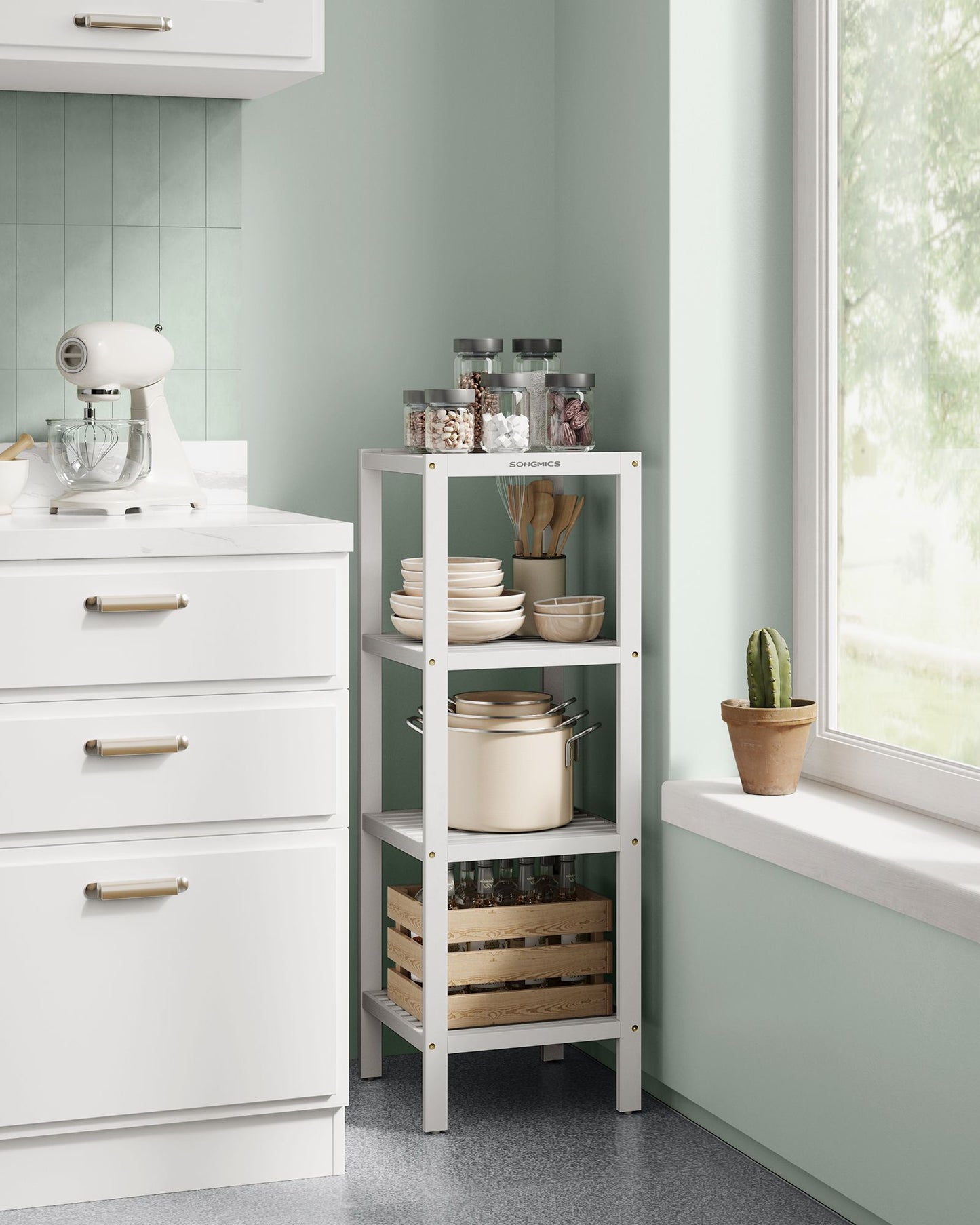 4-Tier Bamboo Bathroom Shelf