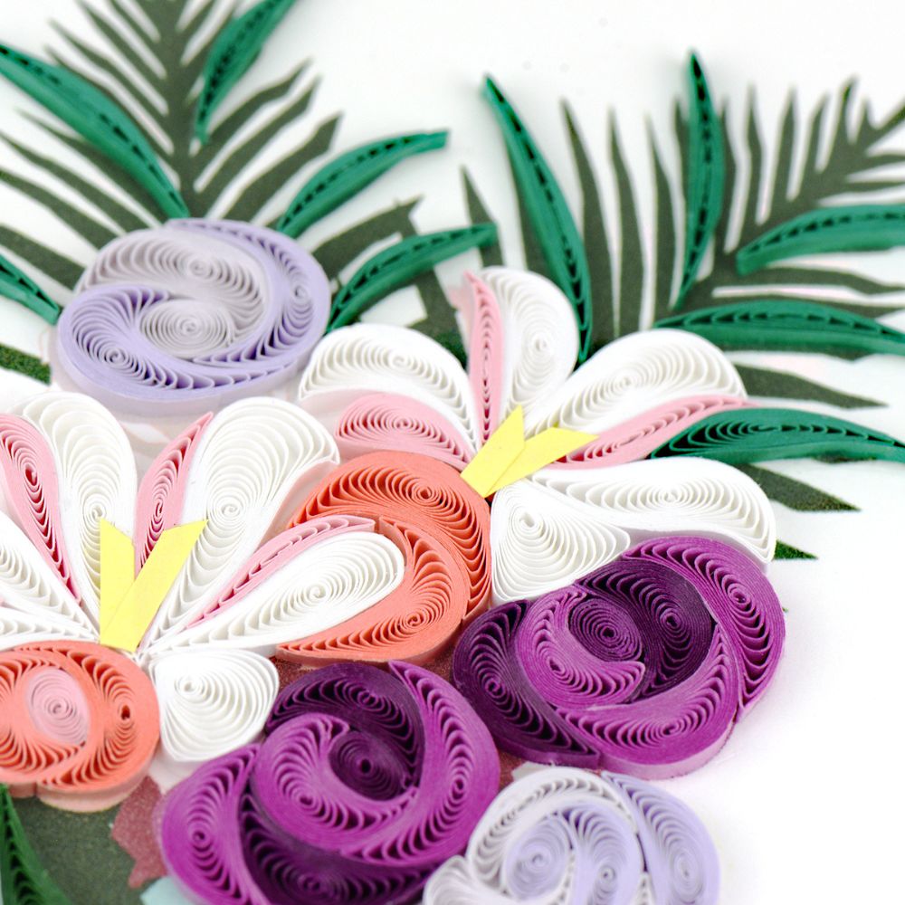 Birthday Flower Vase Quilled Greeting Card