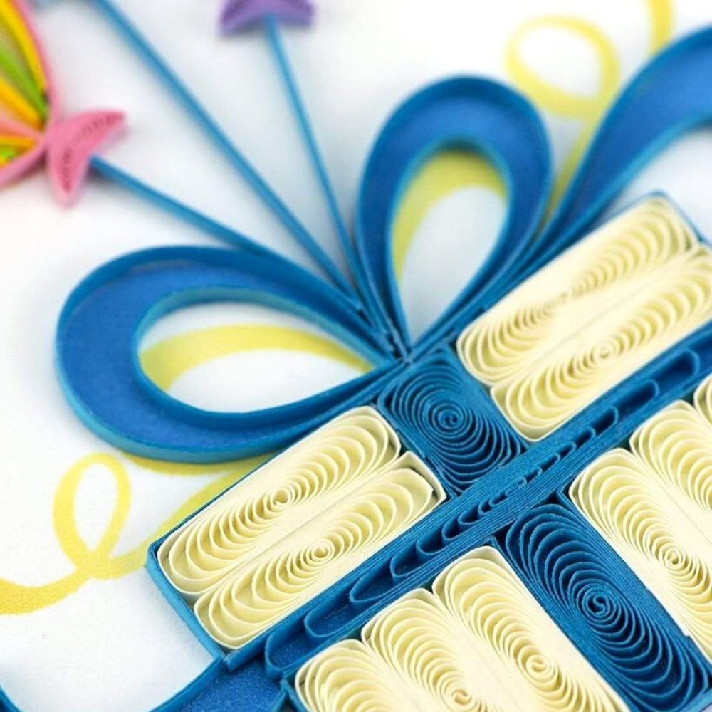 Birthday Balloon Surprise Quilled Greeting Card